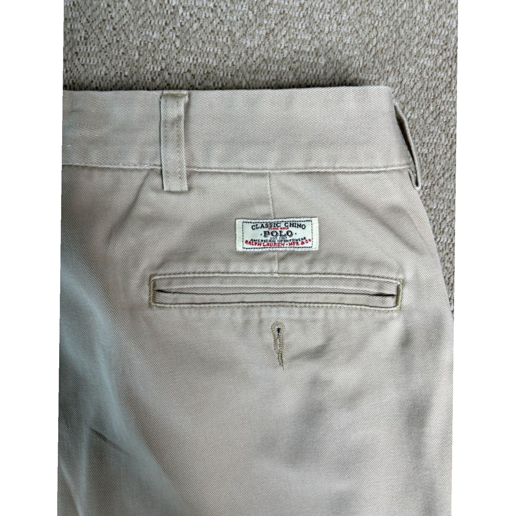 Polo Ralph Lauren Polo Ralph Lauren Classic Chino Pants Men Beige 40x30 Cotton Pleated Front Logo Button Relaxed Fit Casual Workwear Pants Size US L / EU 52-54 / 3 - 7 Thumbnail