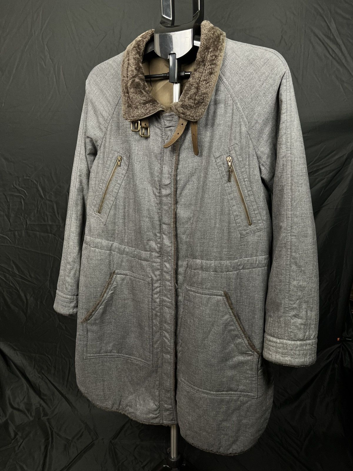 Brunello Cucinelli Brunello Cucinelli RRP 6000 € Parka Coat Grey Faux Fur Colla Size L / US 10 / IT 46 - 2 Thumbnail