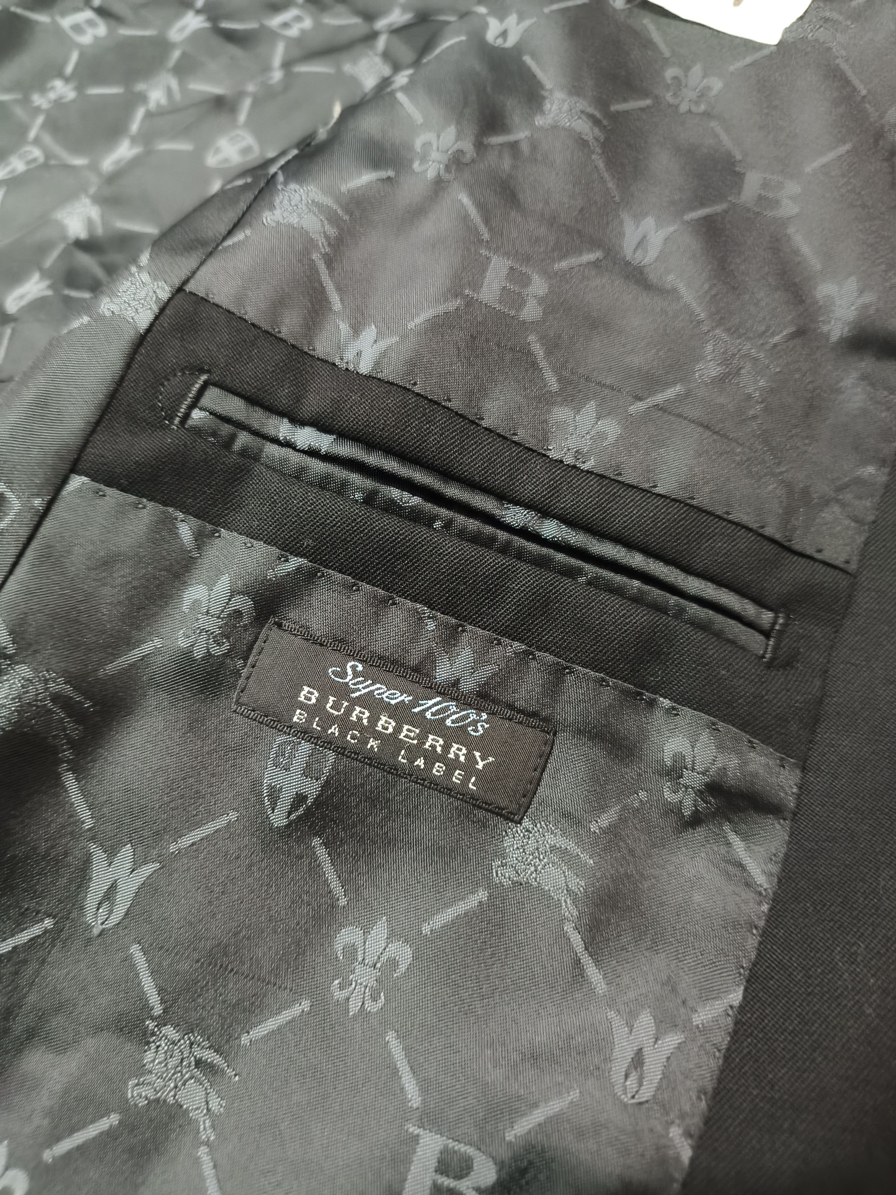 Burberry BURBERRY BLACK LABEL SUPER 100'S BLACK BLAZER JACKET Size 38R - 8 Thumbnail