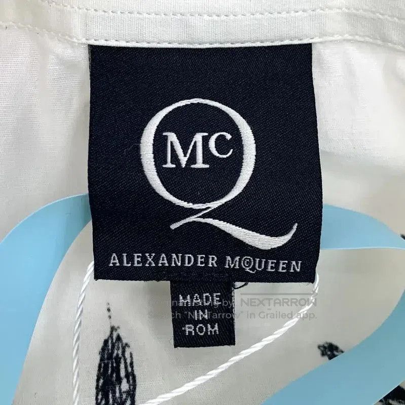 Alexander McQueen Alexander McQueen White Cotton Printed Long Sleeve Shirt . Size US L / EU 52-54 / 3 - 5 Thumbnail
