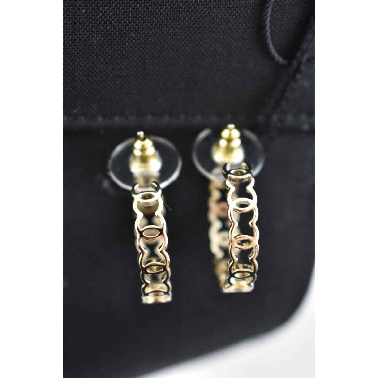 Chanel Chanel Gold Metal Interlocking Drop Statement Hoop Earrings Size ONE SIZE - 11 Thumbnail