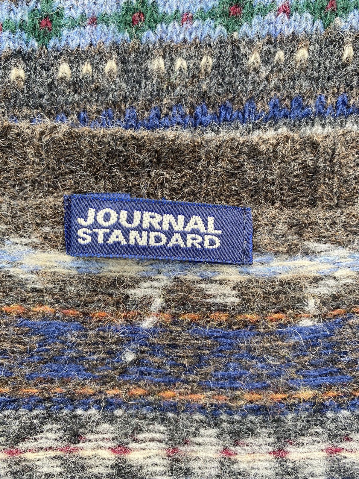 Journal Standard JOURNAL STANDARD Blue-Brown Fair Isle Wool Cardigan Size M / US 6-8 / IT 42-44 - 7 Thumbnail
