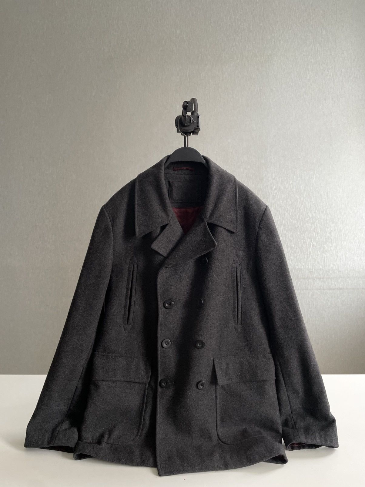 Vintage A Woolen Cold Gray 1/2 Coat Heavyweight Jacket Size US L / EU 52-54 / 3 - 7 Thumbnail