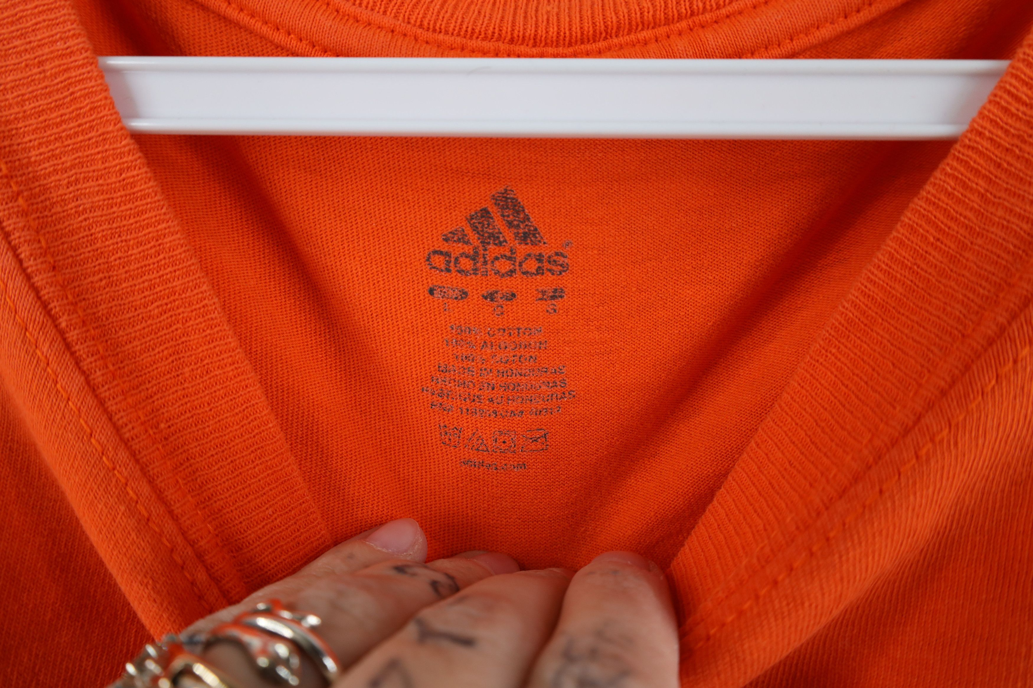Adidas Vintage Y2K Adidas Spell Out Short Sleeve T-Shirt Orange Size US L / EU 52-54 / 3 - 7 Thumbnail