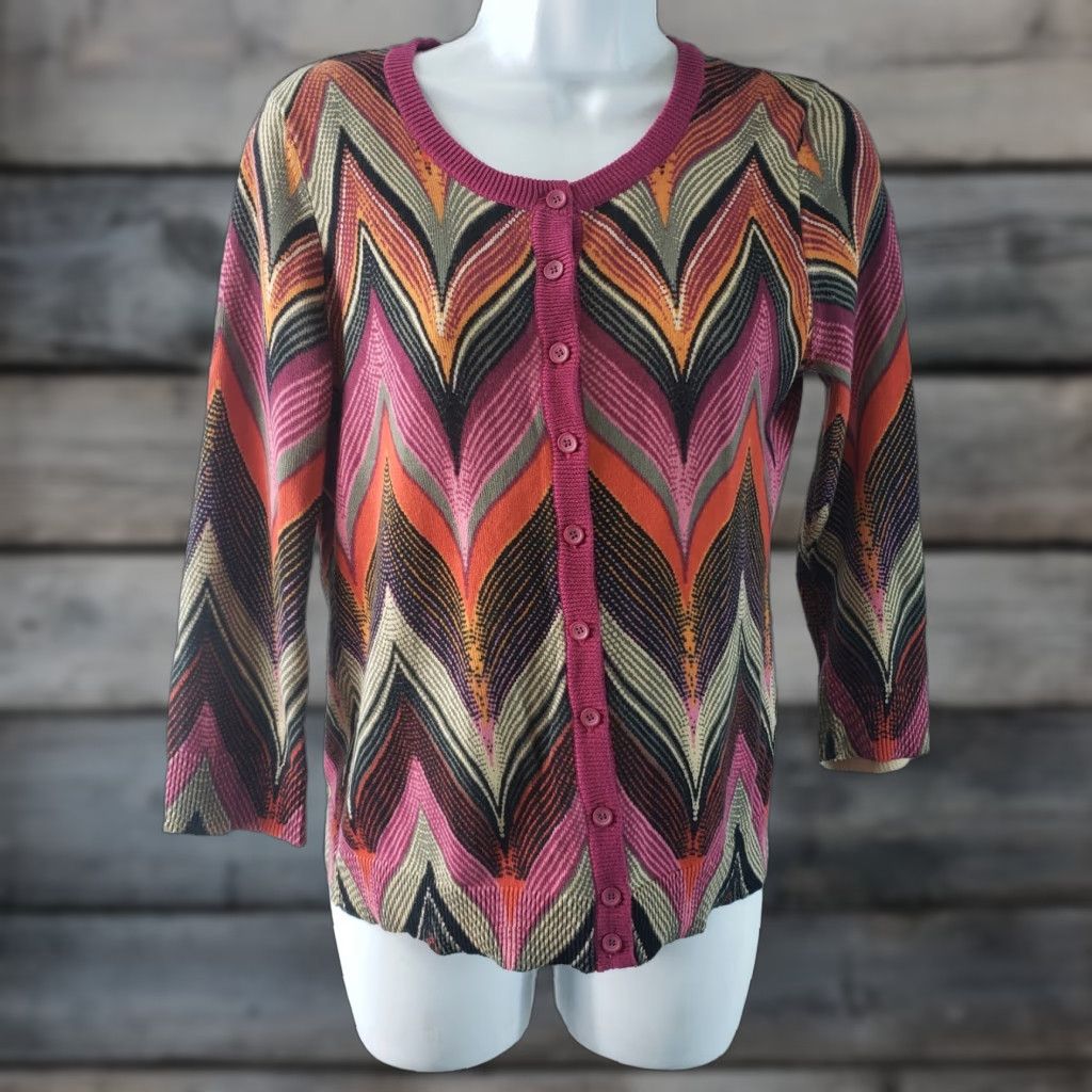 Habitat Tabitha Womens Cardigan Button Front Sz Small Purple 3/4 Sleeve Cotton Size S / US 4 / IT 40 - 1 Thumbnail