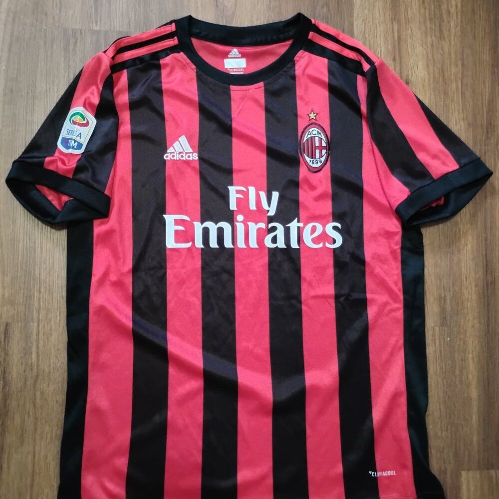 Adidas Adidas AC Milan Fly Emirates Soccer Futbol Jersey 2017-18 Size US L / EU 52-54 / 3 - 2 Thumbnail