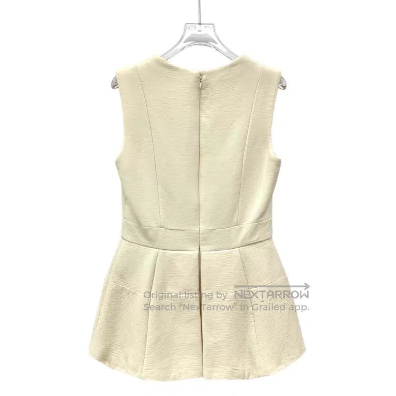 Alexander McQueen Alexander Mcqueen Beige wool V-neck sleeveless dress Size S / US 4 / IT 40 - 2 Thumbnail