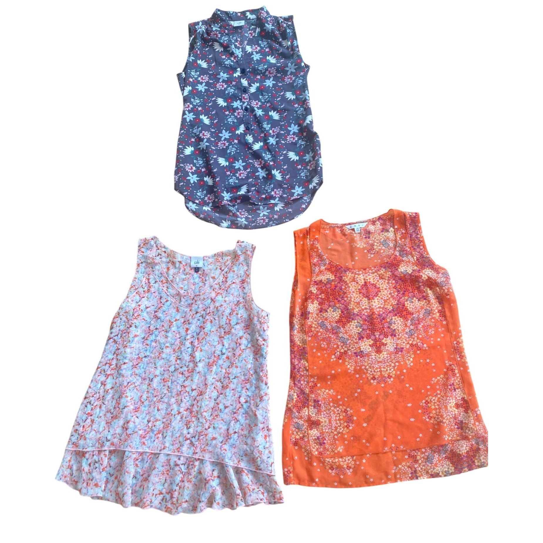 Designer Bundle of 3 Cabi XS sleeveless summer tops blouse Size XS / US 0-2 / IT 36-38 - 1 Thumbnail