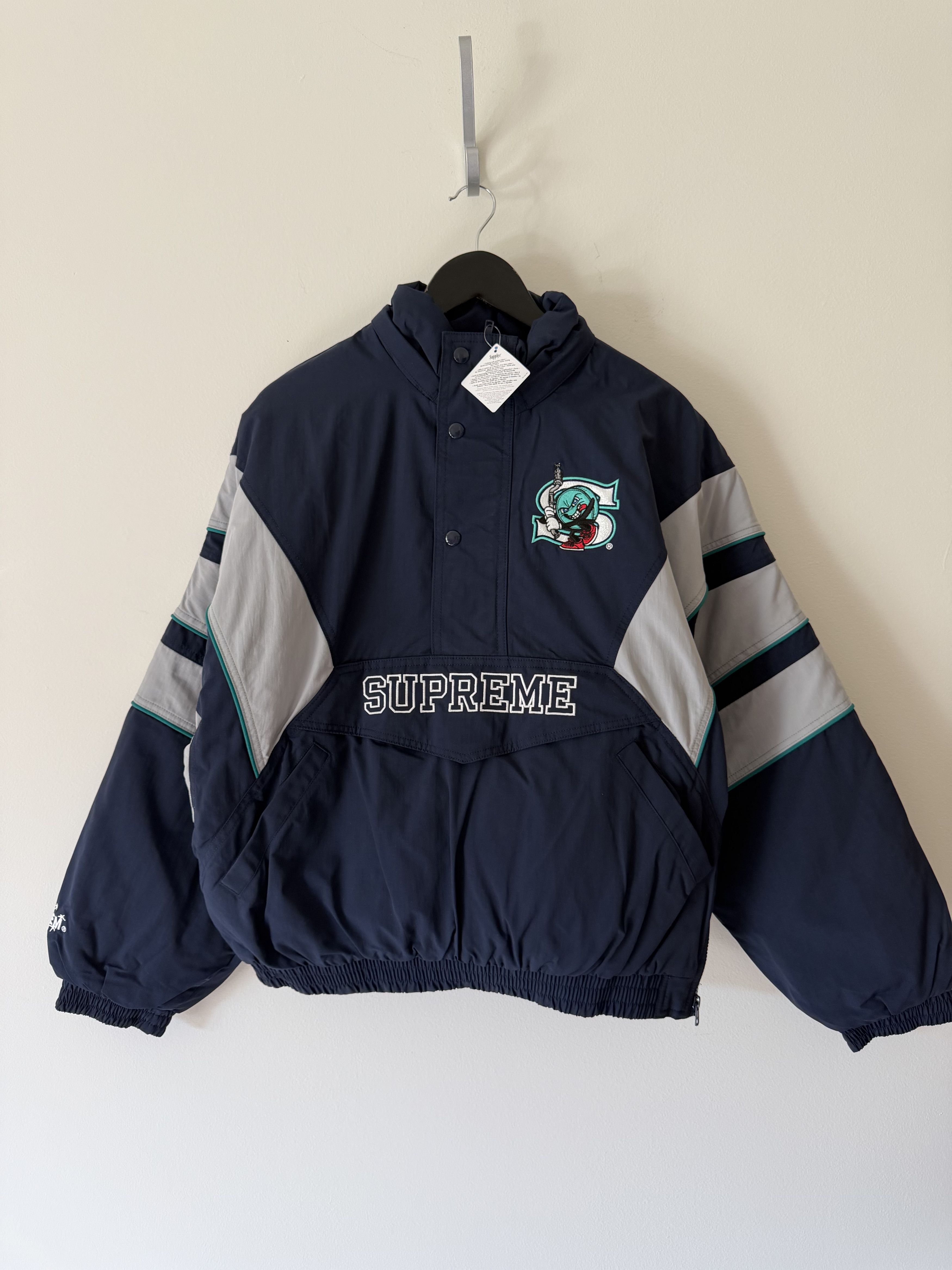 Supreme Supreme Stars Zip Stadium Jacket Black Yellow Large | Grailed