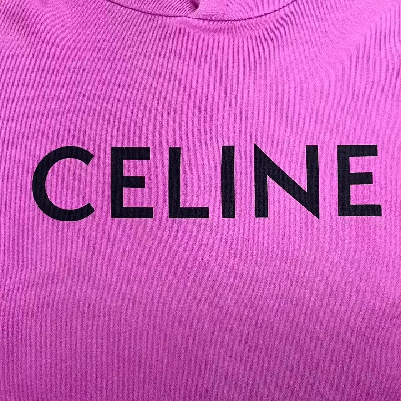 Celine Celine magenta large logo hoodie xs unisex Size XS / US 0-2 / IT 36-38 - 5 Thumbnail