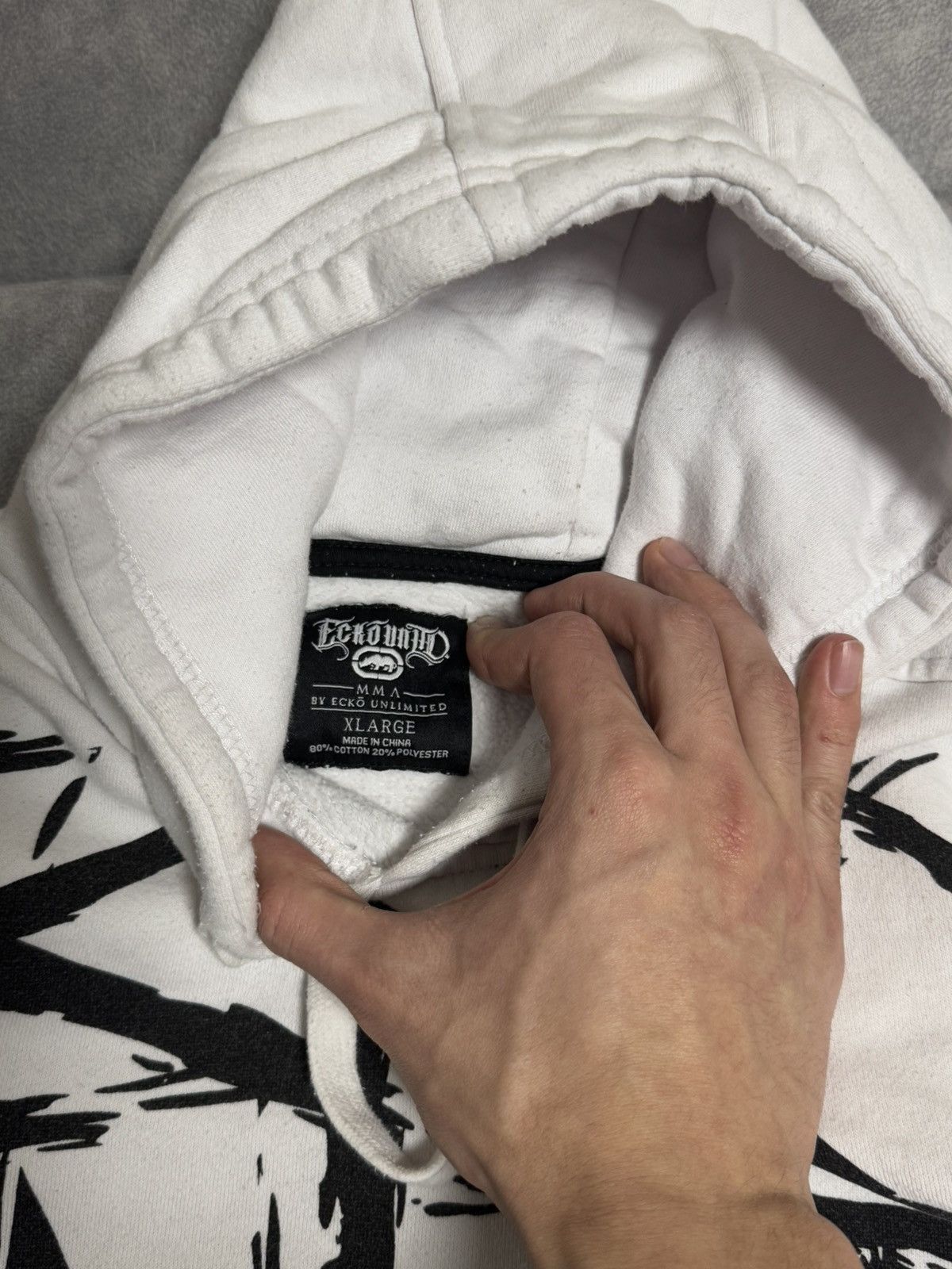 Ecko Unltd. × Vintage Vintage Ecko Unltd MMA big logo Y2K box fit hoodie XL Size US XL / EU 56 / 4 - 9 Thumbnail
