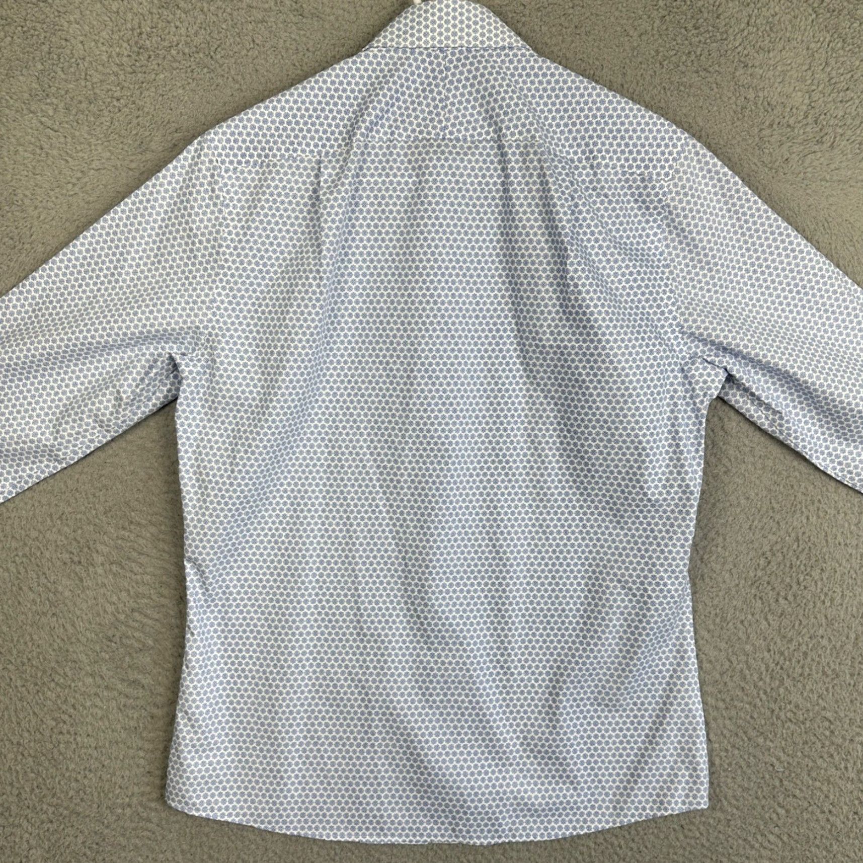 Charles Tyrwhitt Charles Tyrwhitt Shirt Mens S Blue White Slim Fit Button-Up Geometric Casual Size US S / EU 44-46 / 1 - 3 Thumbnail