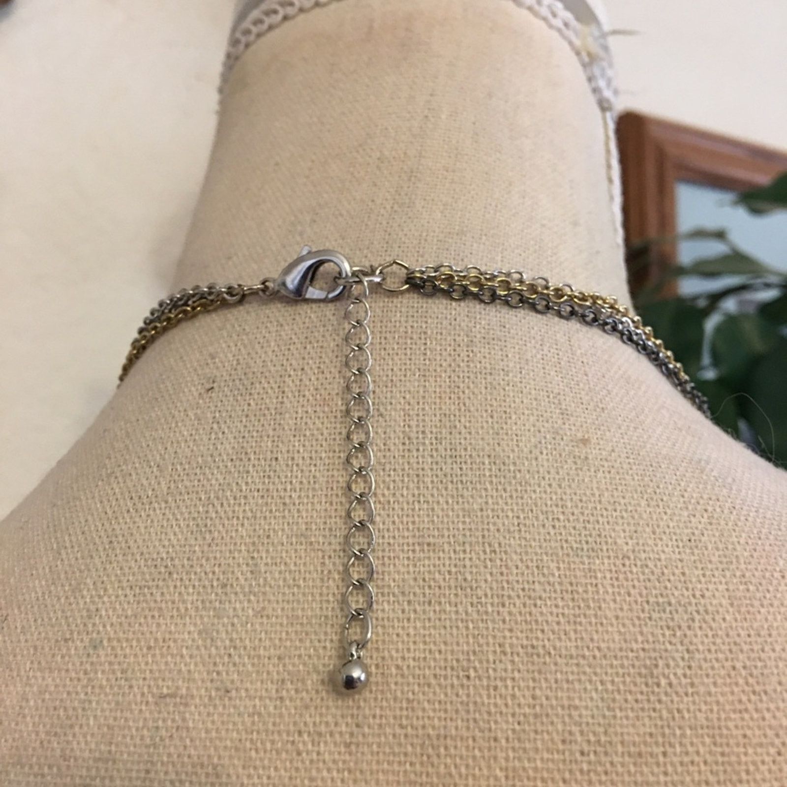 Jewelry Gold/silver/chrome tone multi strand necklace Size ONE SIZE - 5 Thumbnail
