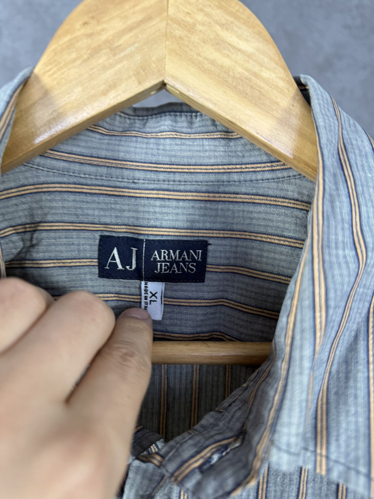 Armani Armani Jeans luxury vintage designer striped shirt Size US XL / EU 56 / 4 - 5 Thumbnail
