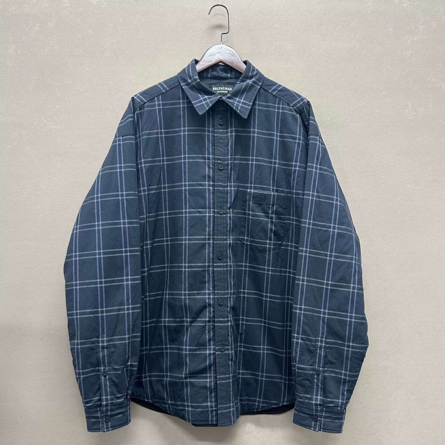Balenciaga Balenciaga Checked Logo Embroidered Shirt Size US M / EU 48-50 / 2 - 1 Thumbnail