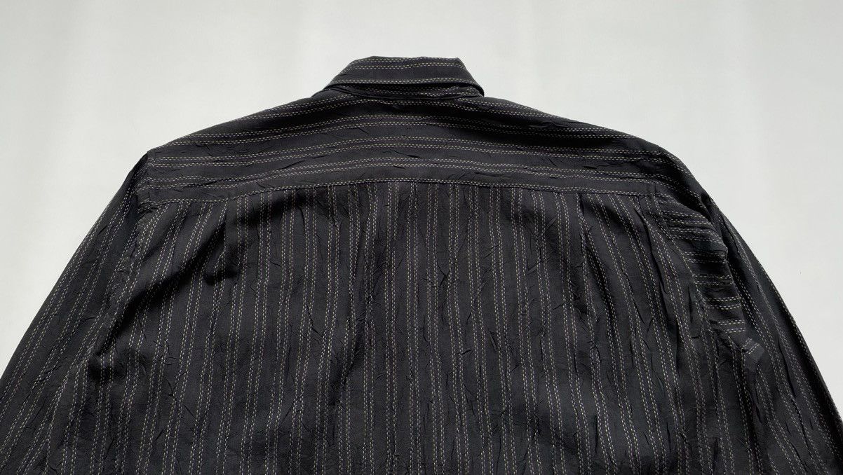 Issey Miyake Black Creased Nylon Multi Stitch Shirt Size US XL / EU 56 / 4 - 15 Thumbnail