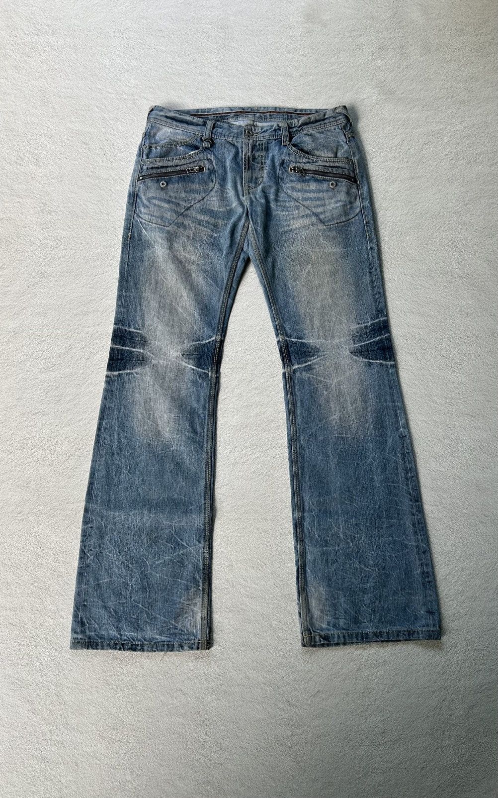 14th Addiction 2000s Nicole Club For Men Flared Denim Pants Size US 34 / EU 50 - 1 Thumbnail