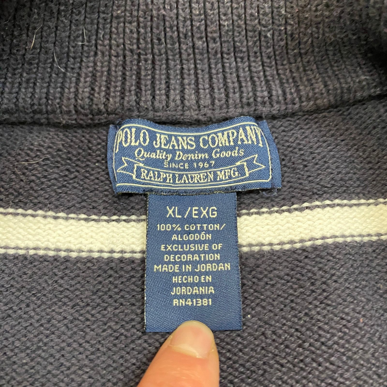 Polo Ralph Lauren × Vintage Vintage Polo Jeans Co Ralph Lauren 1/4 Zip Sweater Men's XL Size US XL / EU 56 / 4 - 4 Thumbnail
