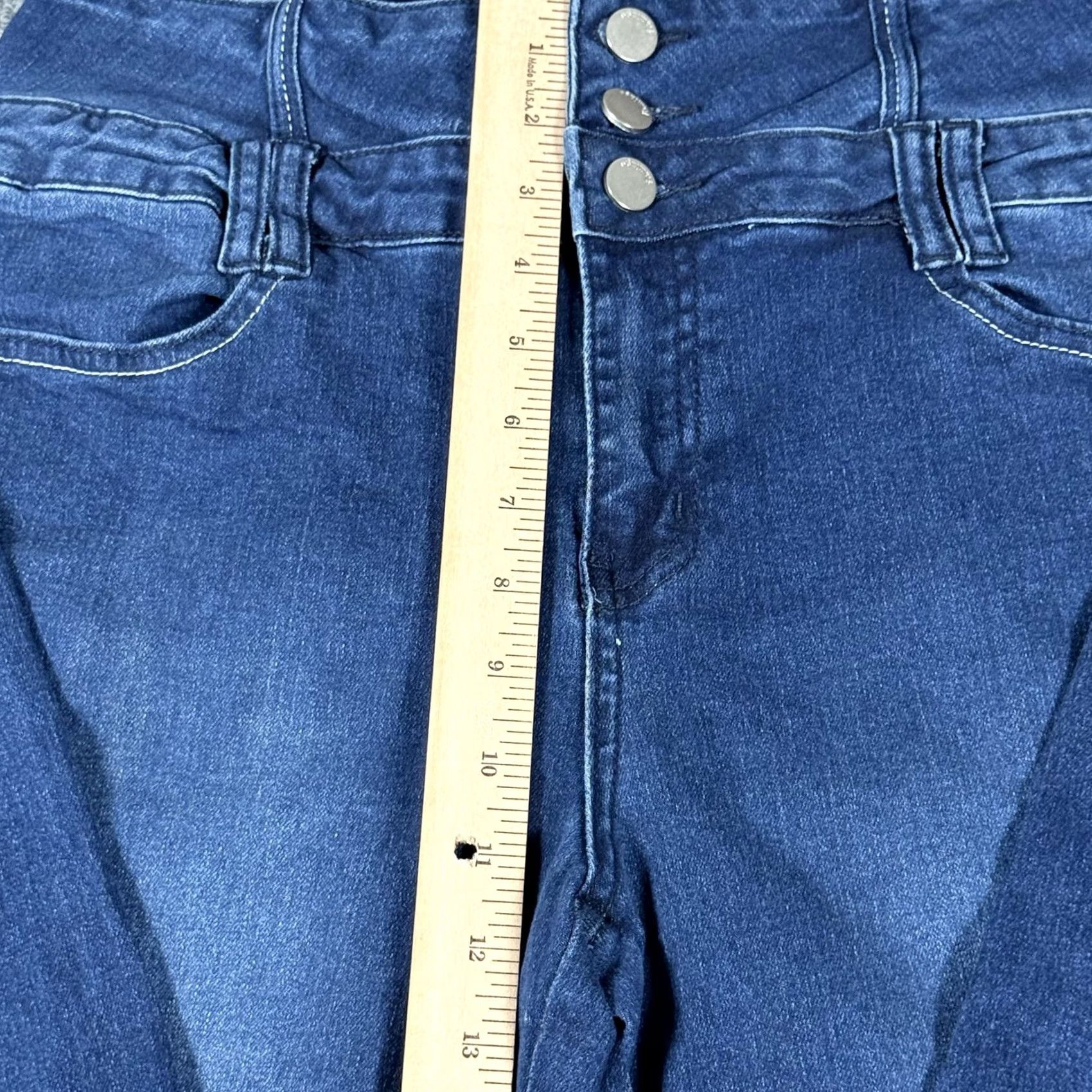 Vintage VINTAGE? No. Flamingo Jeans Blue High Rise Skinny Stretch Denim 30" Waist Regular Large Women Size 36" / US 14 / IT 50 - 4 Thumbnail