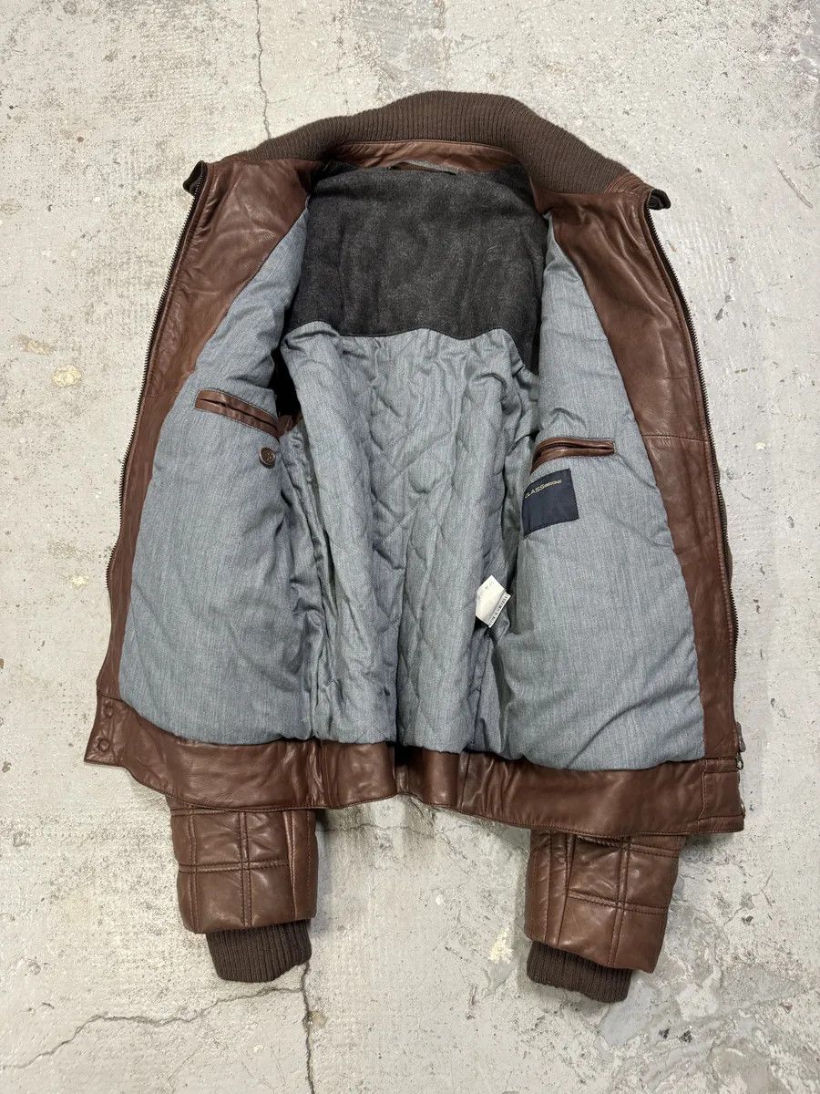 Roberto Cavalli 2000s Roberto Cavalli Brown Square Detachable Sleeves Leather Jacket Size US M / EU 48-50 / 2 - 11 Thumbnail