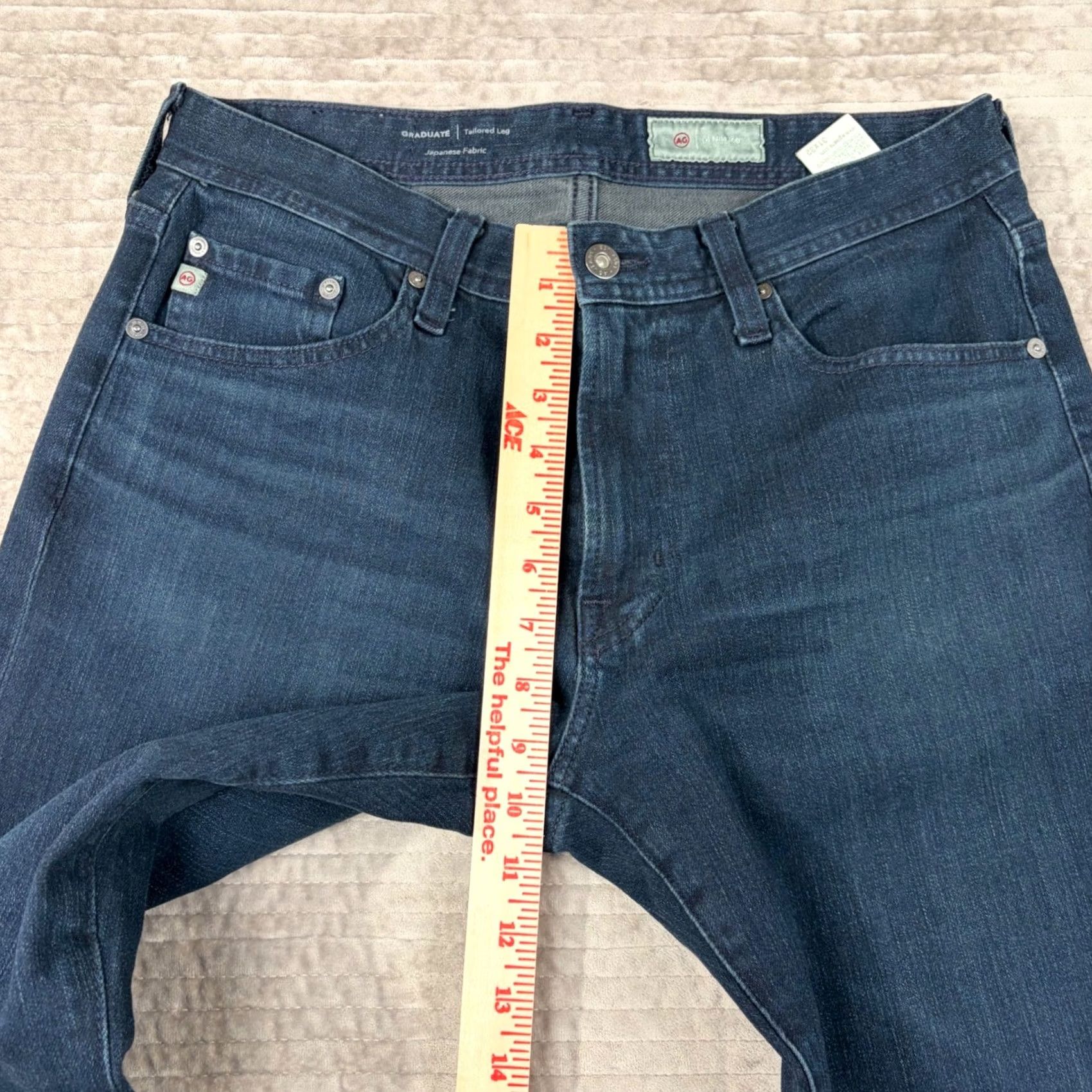 Vintage AG Adriano Goldschmied Jeans 31 Slim Straight Blue 31x32 Men Regular Denim Zip Button Five-Pocket Japanese Fabric Size US 31 - 5 Thumbnail