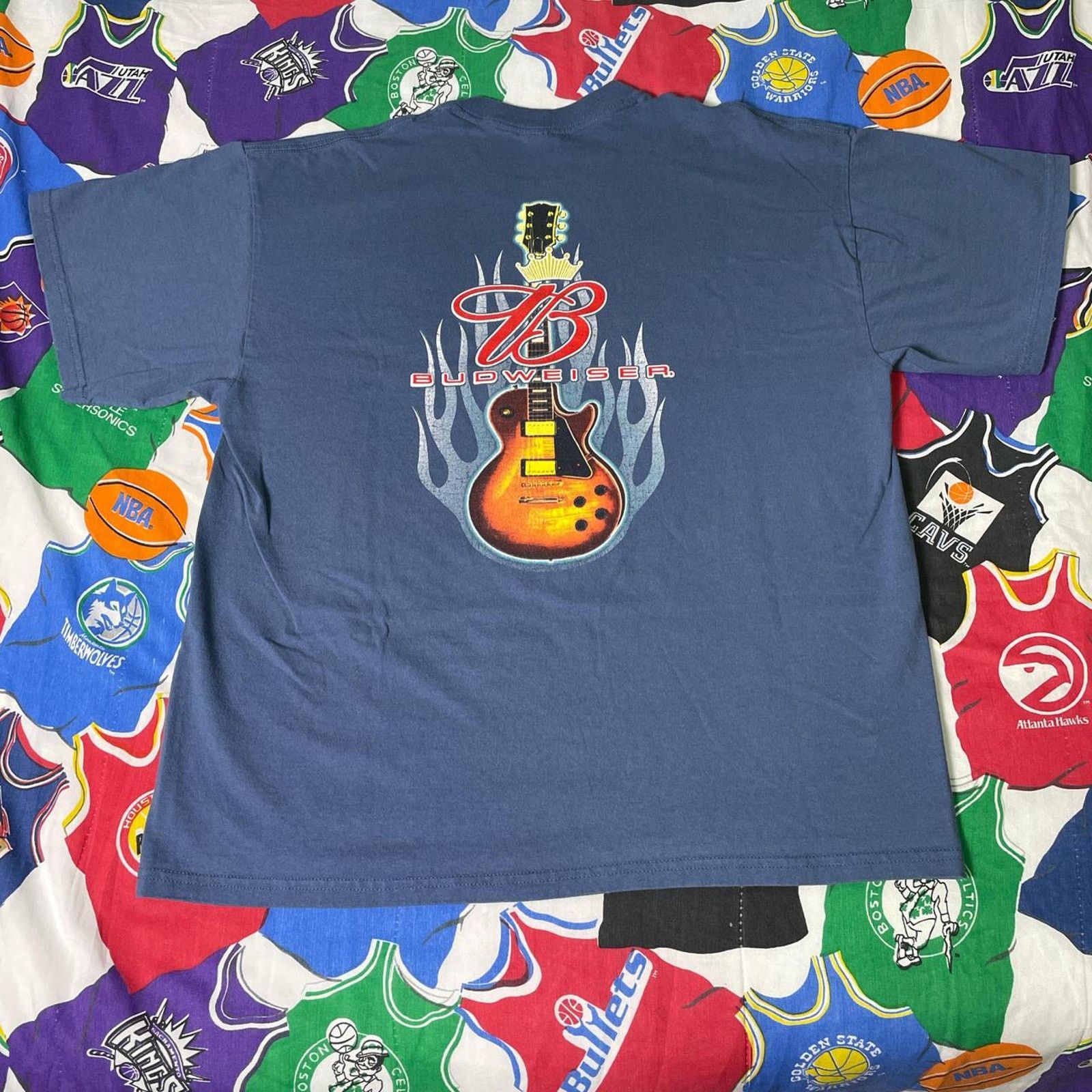 Budweiser × Vintage VTG Budweiser Guitar Beer Promo Mens Sz XL X-Large T-Shirt Size US XL / EU 56 / 4 - 1 Thumbnail