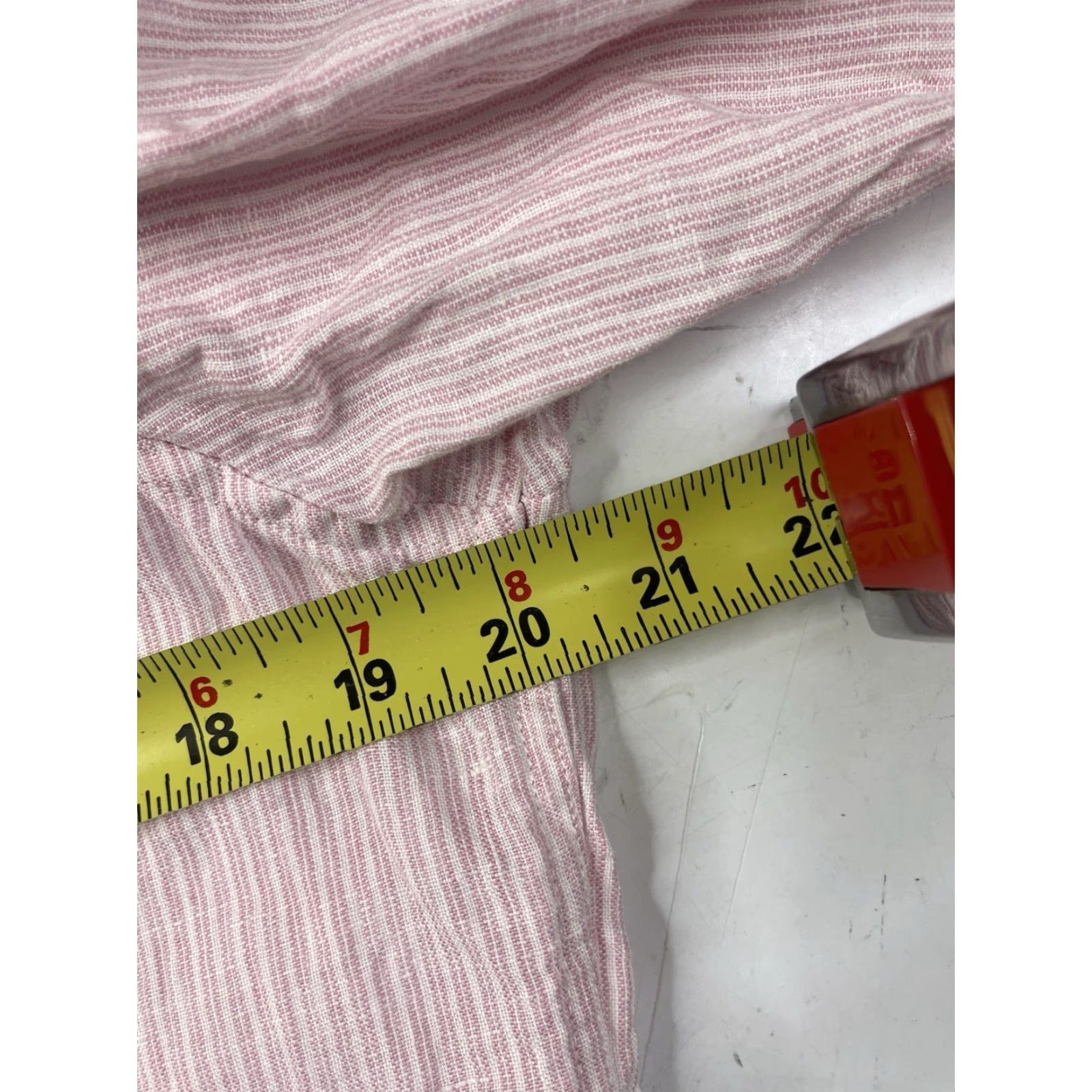 Vintage Fair Harbor Shirt Mens Small Pink White Striped Linen Button-Up Long Sleeve Casual Travel Breathable Heritage Collection Size US S / EU 44-46 / 1 - 5 Thumbnail