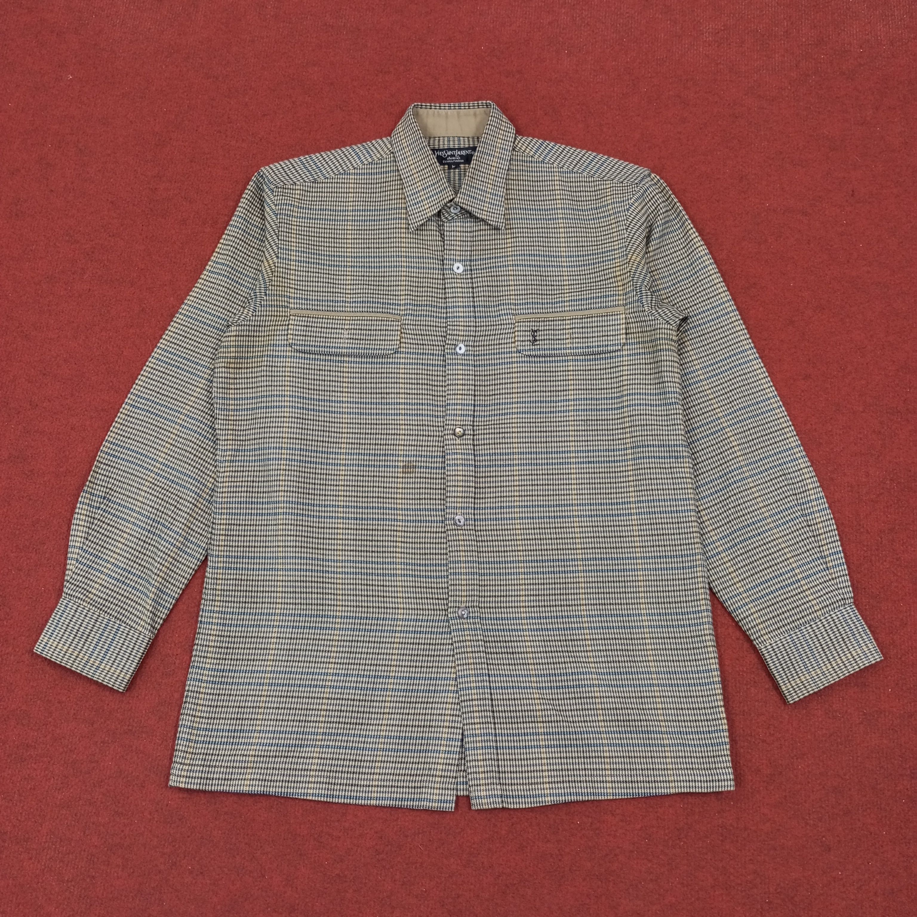 Vintage × Yves Saint Laurent Yves Saint Laurent Fashion Brand Double Pocket Shirt Size US M / EU 48-50 / 2 - 1 Thumbnail