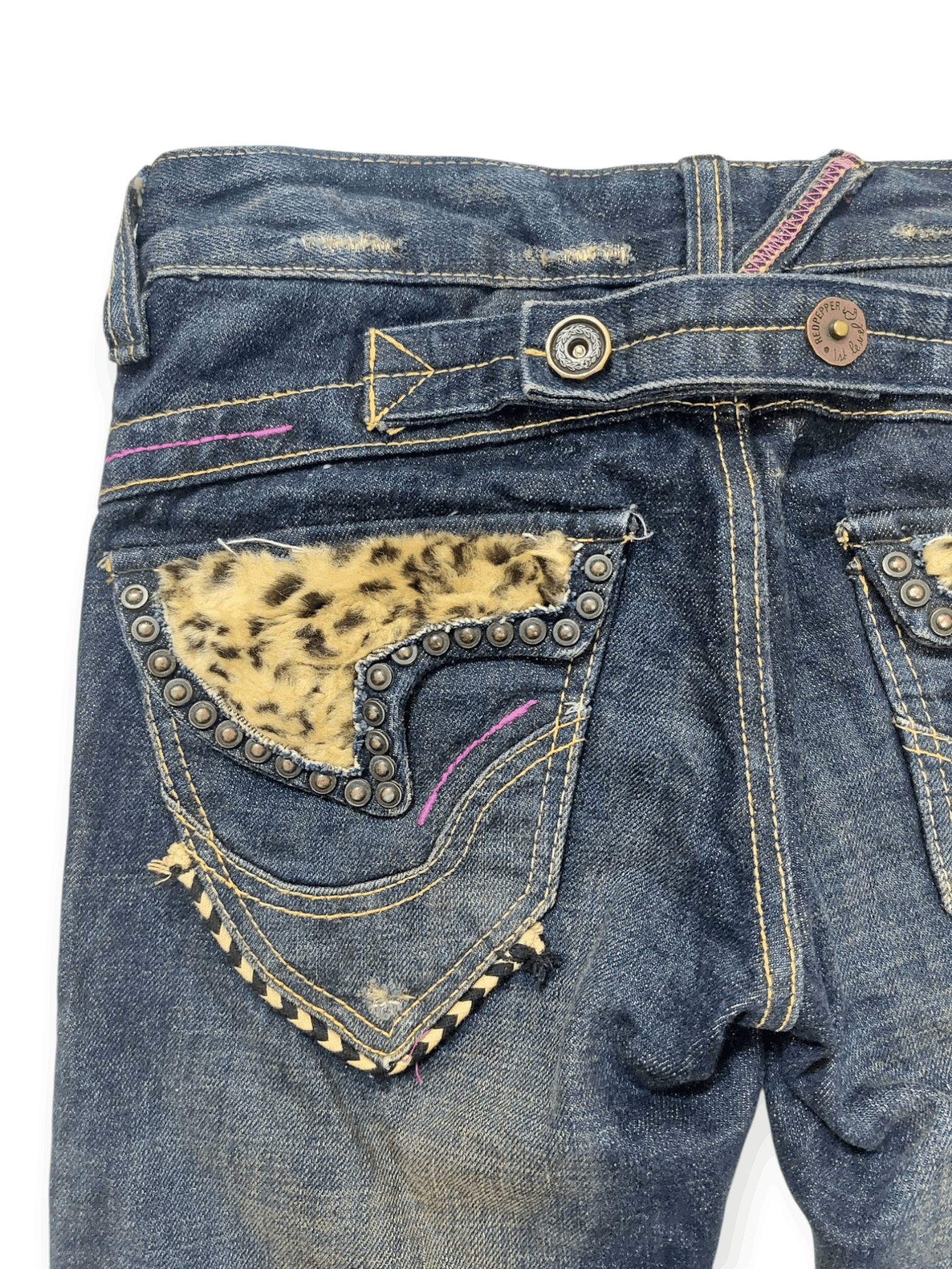 If Six Was Nine 🔥Red Peppers Flare Studded Fax Fur JAPAN Market Size 26" / US 2 / IT 38 - 11 Thumbnail