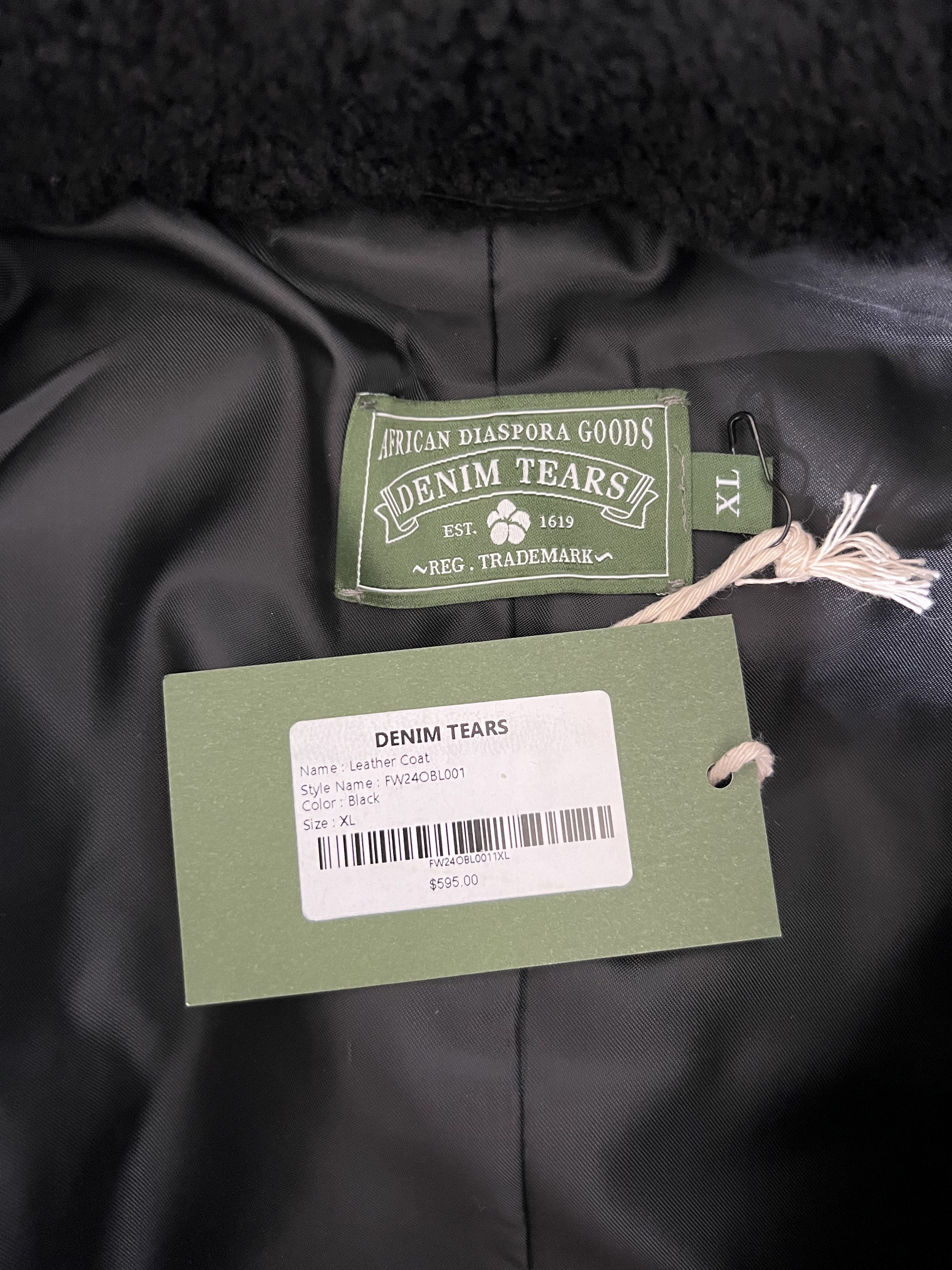 DENIM TEARS Denim Tears Oakland Wreath Winter Leather Coat in Black Size US XL / EU 56 / 4 - 8 Thumbnail