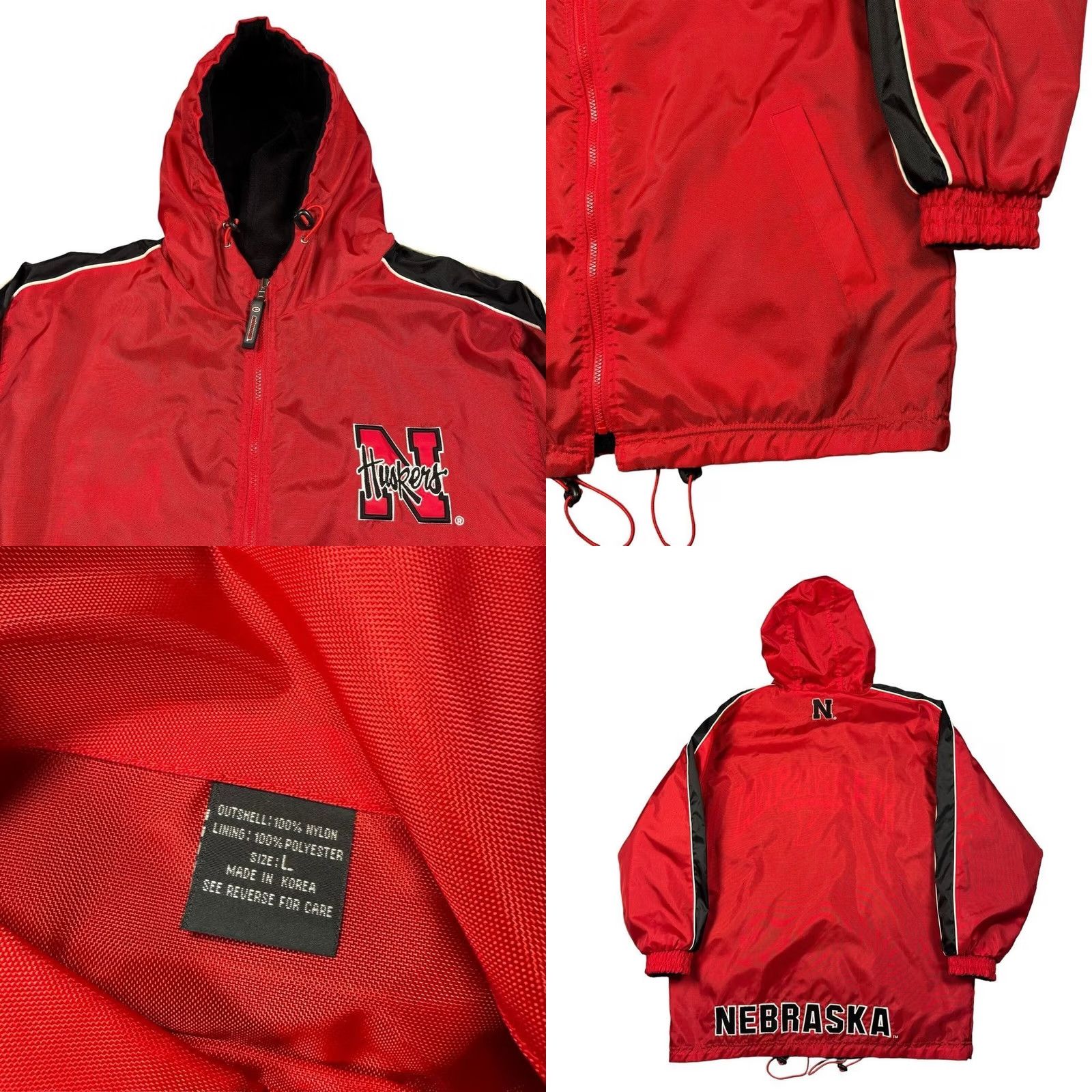 Vintage VINTAGE Huskers Jacket Mens Large Nebraska Water Repellant Lined Fleece Heavyweight Coat Colosseum Athletics Ski Jacket Black 90s University Mens Size US L / EU 52-54 / 3 - 8 Thumbnail
