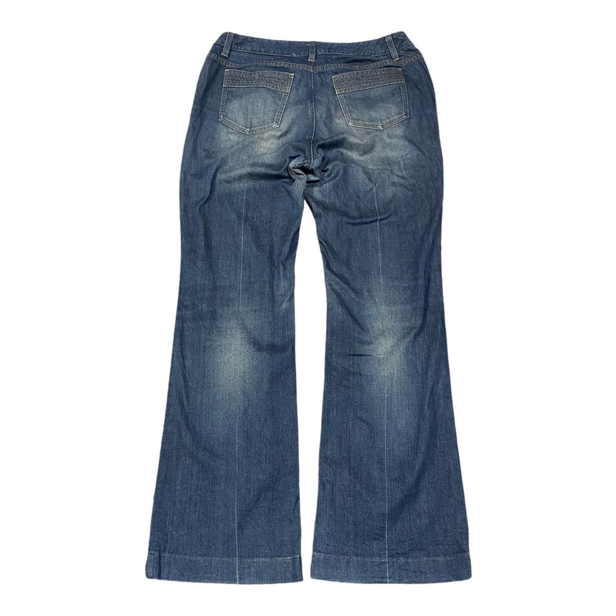 Burberry × Jean × Vintage Burberry Distressed Bootcut Jeans Size 33" - 5 Thumbnail
