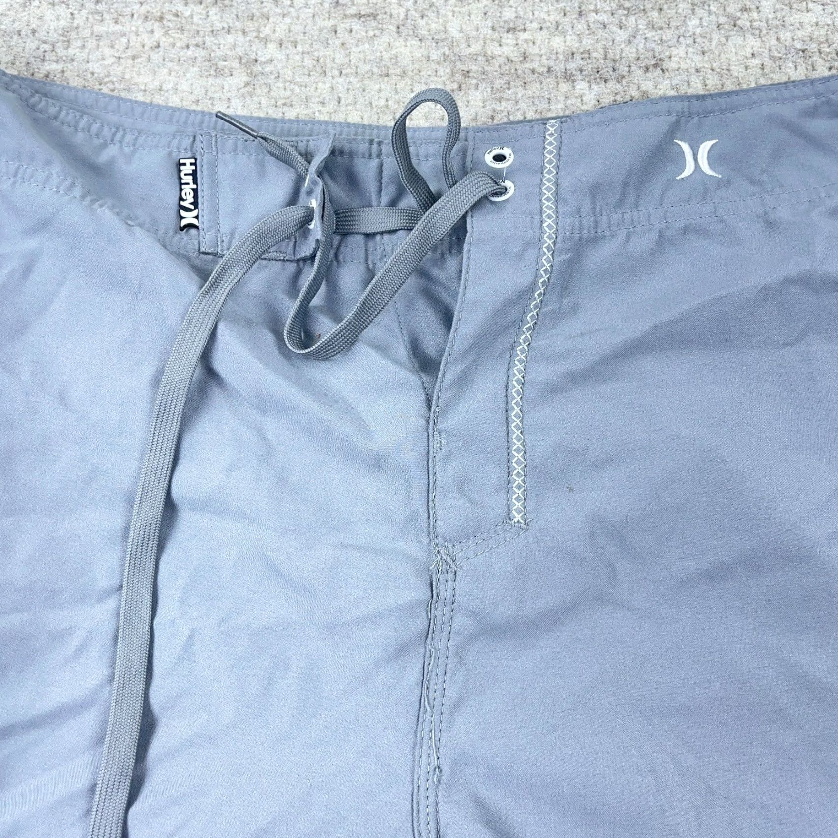Hurley Hurley Swim Trunks Men 38 XL Gray Blue Bored Shorts Surfing Spellout Adult Size US 38 / EU 54 - 5 Thumbnail