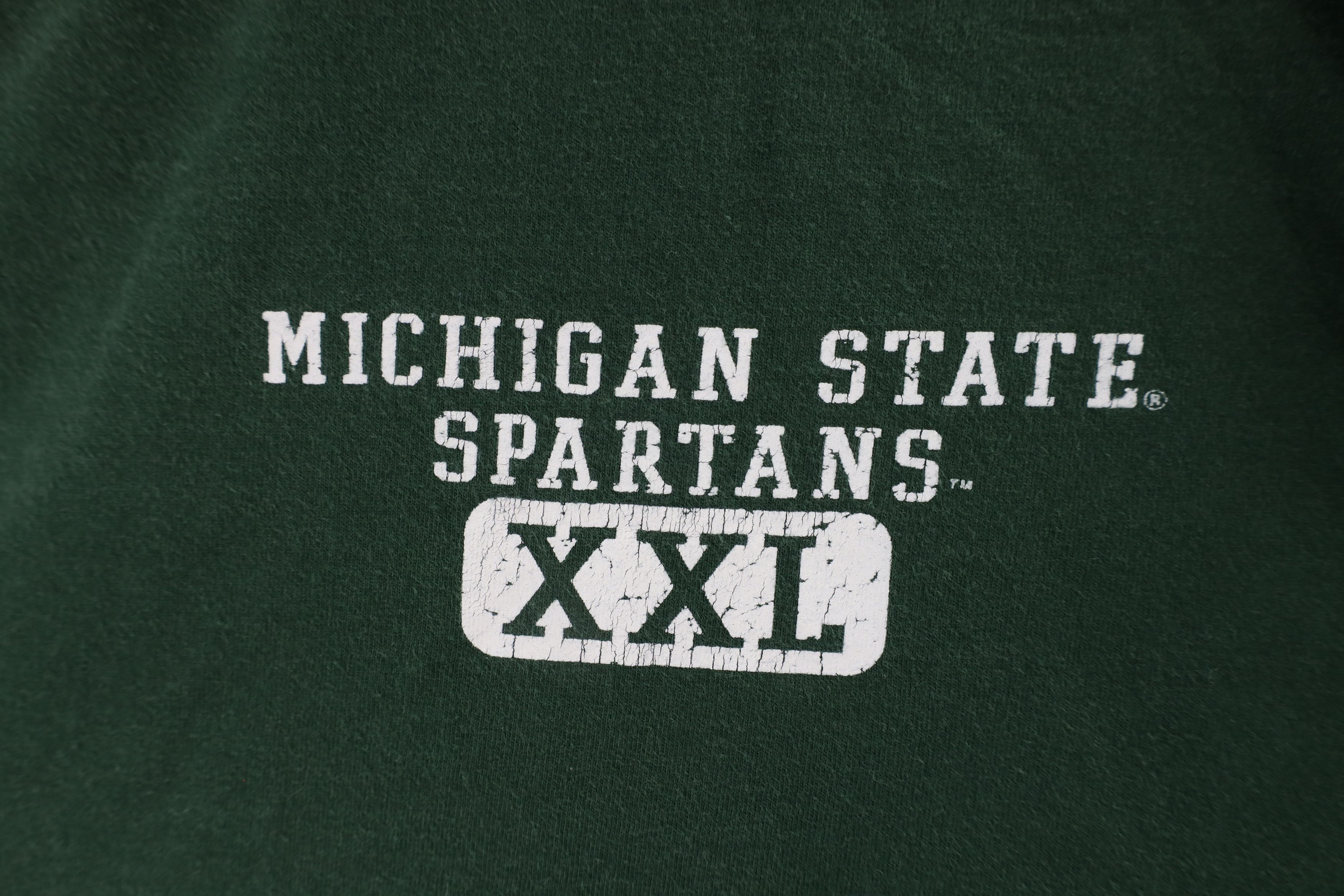 Vintage Vintage 90s Michigan State University Mock Neck T-Shirt Size US L / EU 52-54 / 3 - 4 Thumbnail