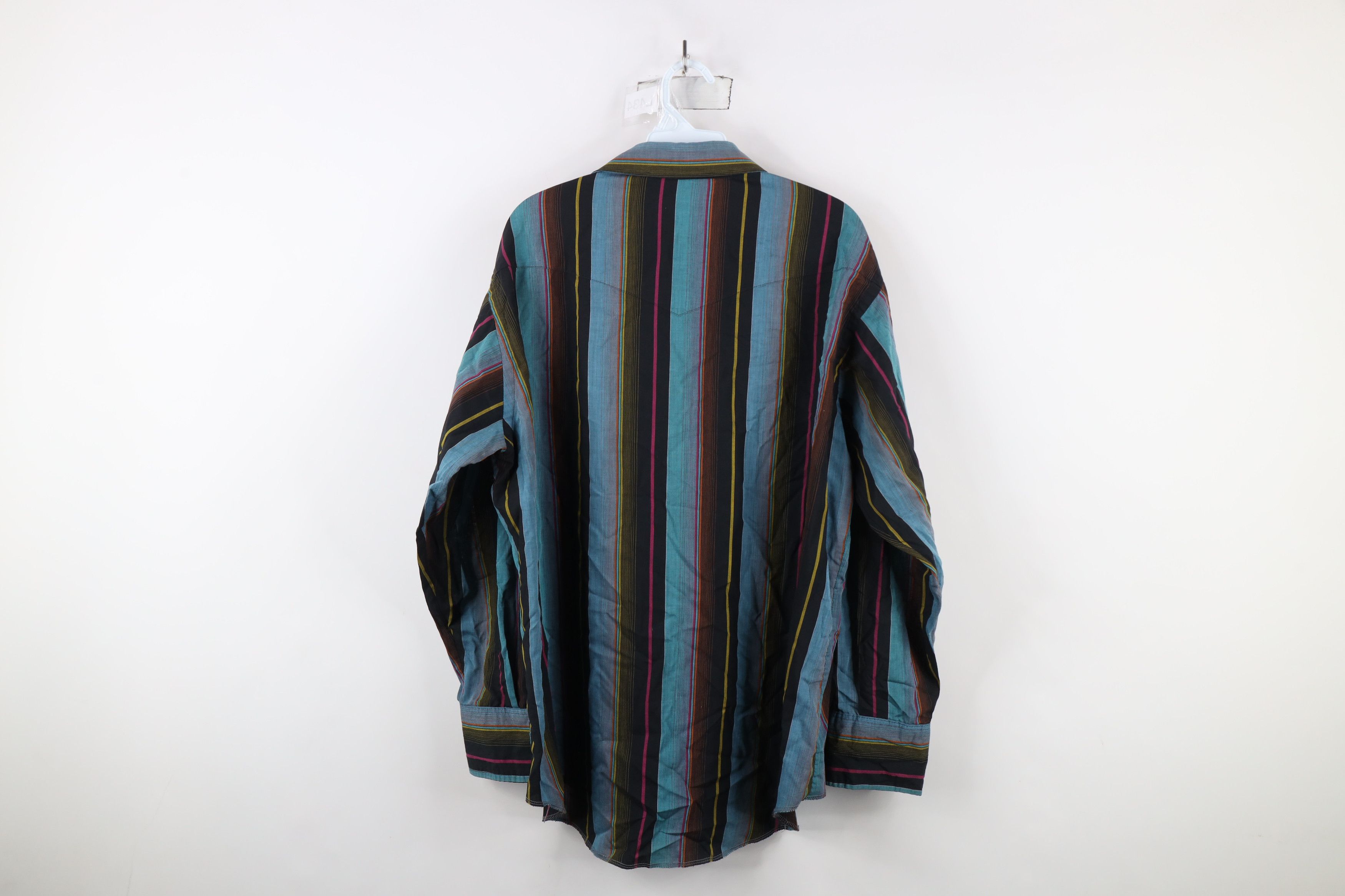 Vintage × Wrangler Vintage 90s Wrangler Rainbow Striped Button Shirt USA Size US M / EU 48-50 / 2 - 9 Thumbnail