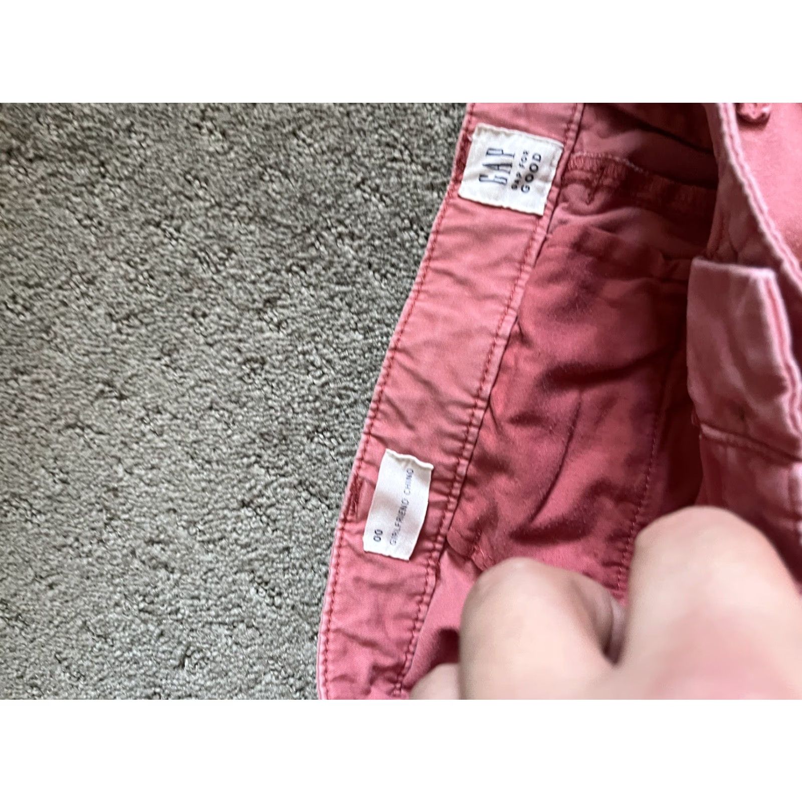 Gap Gap Pink Chino Pants Women 00 Regular Bootcut Stretch Distressed Girlfriend Button Zip Size 24" / US 00 / IT 34 - 5 Thumbnail