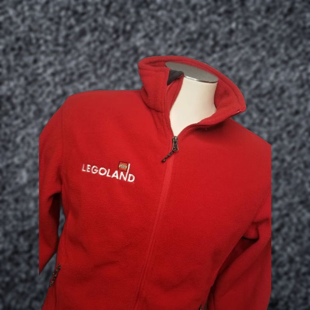Vintage California Mens XS Red Fleece Zipper Work Jacket LEGO Legoland Employee Uniform Size US XS / EU 42 / 0 - 1 Thumbnail