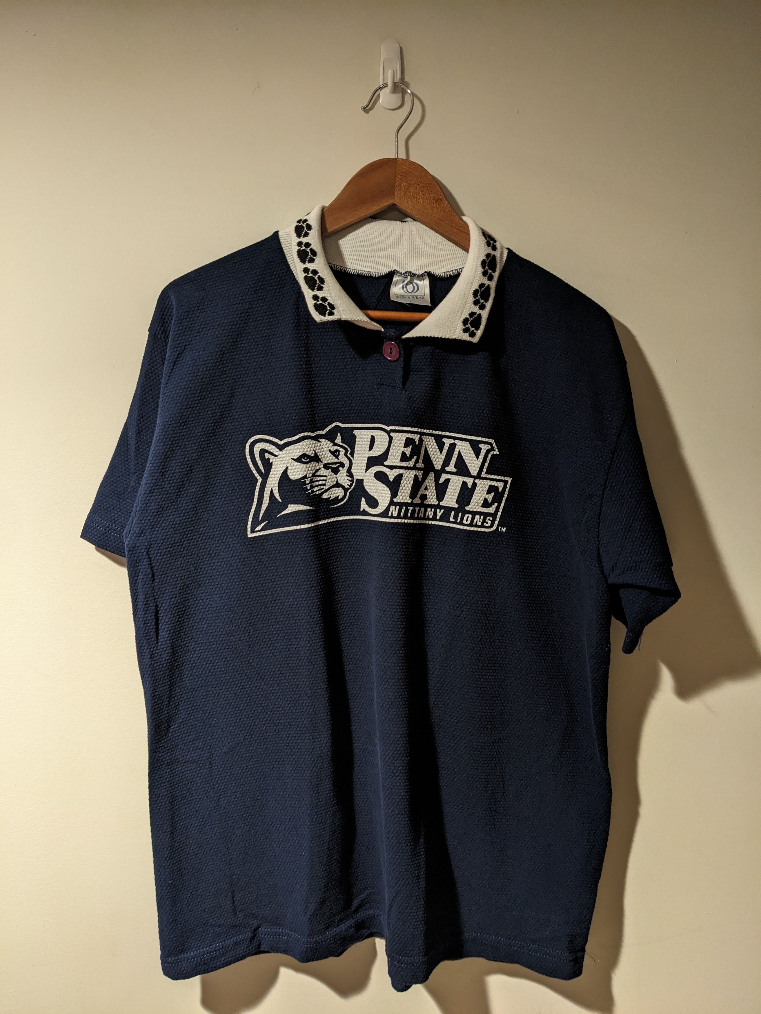 Vintage Vintage 90s Penn State Nittany Lion Large Polo Collar Shirt Size US L / EU 52-54 / 3 - 1 Thumbnail