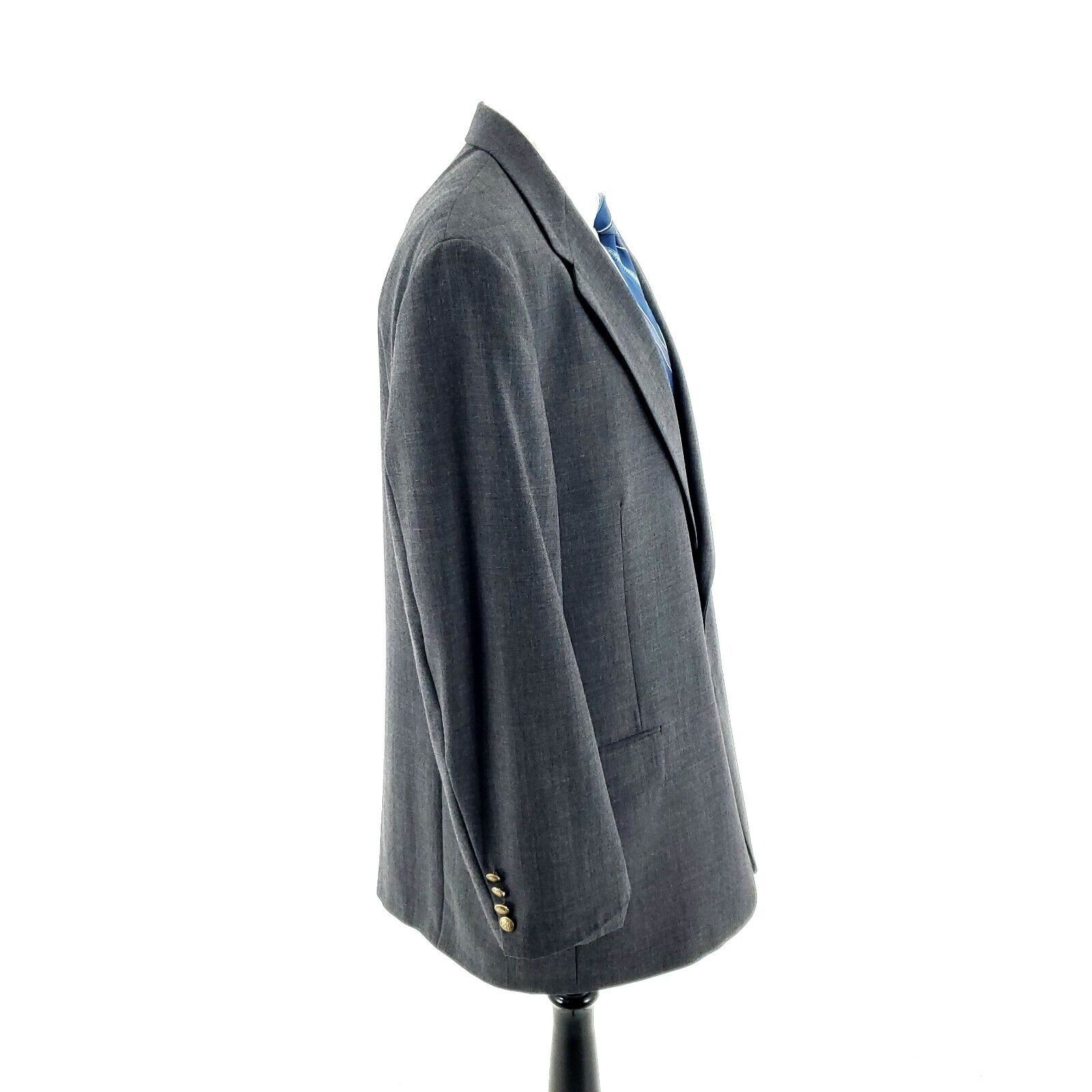 Hart Schaffner Marx Hart Schaffner Marx Comfort Plus Wool 2 Gold Button Blazer 4 Size 46L - 7 Thumbnail