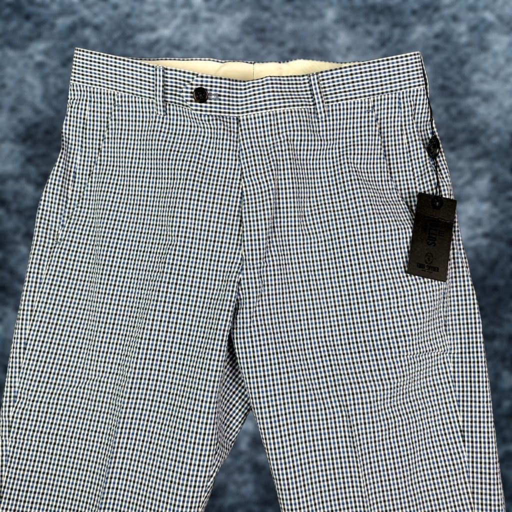 Todd Snyder Todd Snyder Pants Mens 28x32 Blue Seersucker Gingham Dress Trouser Zanieri Size US 28 / EU 44 - 1 Thumbnail