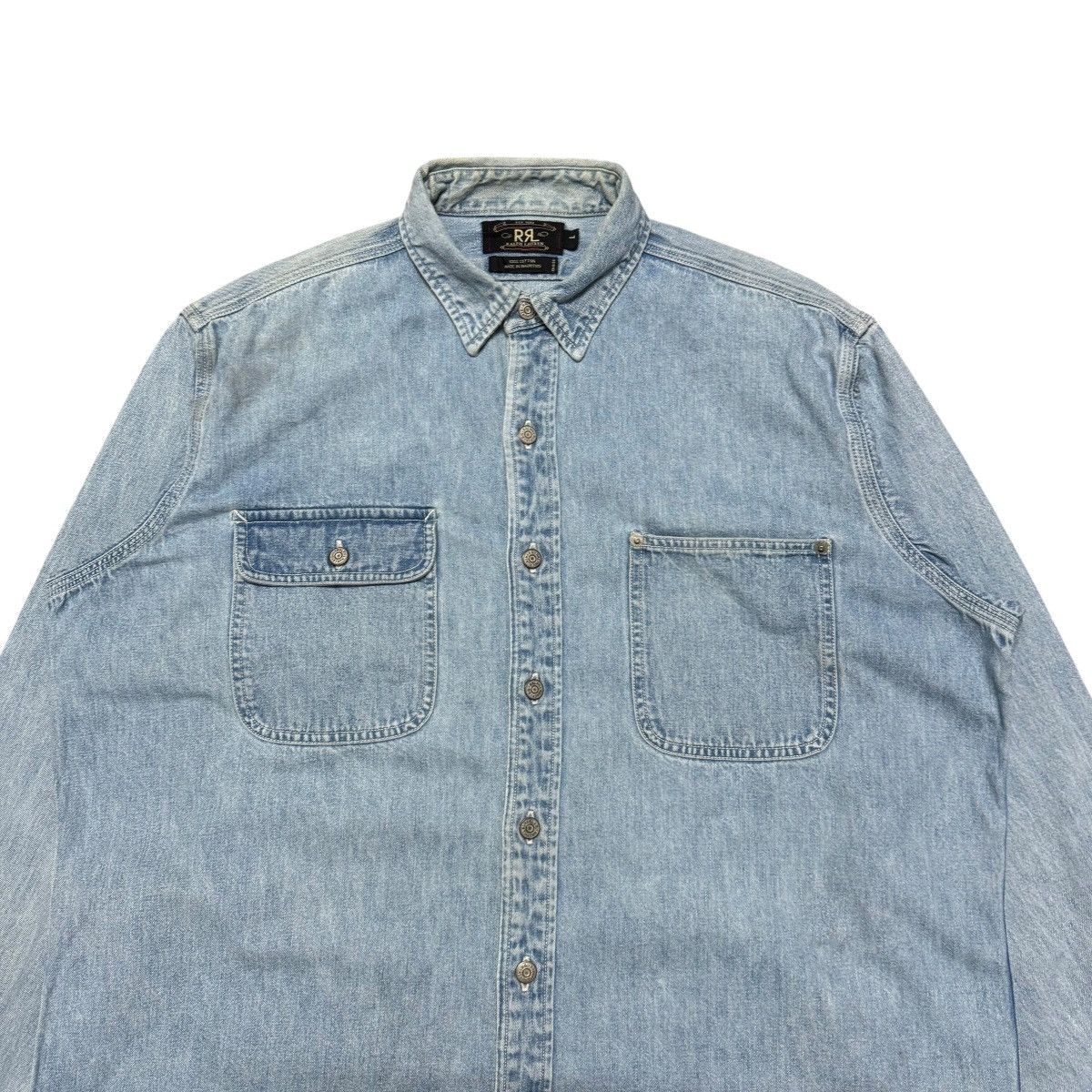 RRL Ralph Lauren Vintage RRL Ralph Lauren Denim Shirt Oversized Faded Size US L / EU 52-54 / 3 - 3 Thumbnail