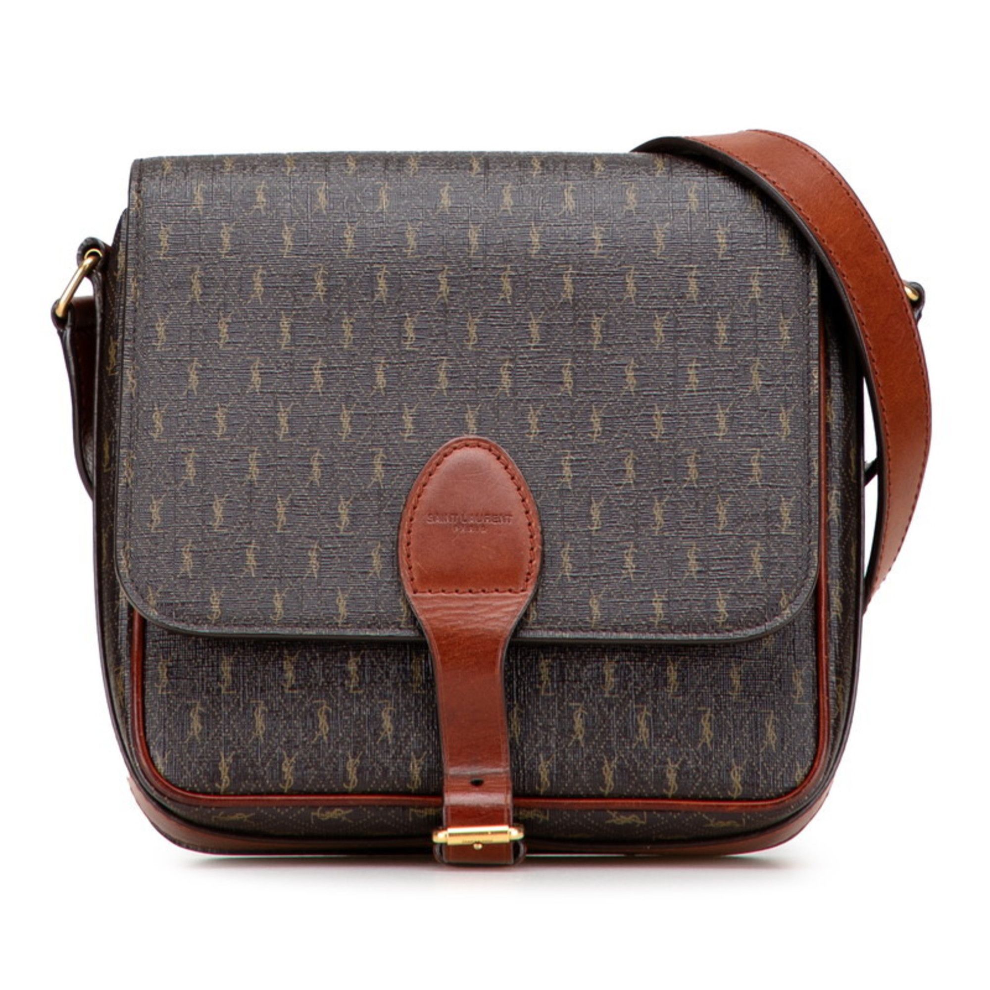 Saint Laurent Paris Saint Laurent YSL Monogram Shoulder Bag 668582 Brown PVC Leather Women's SAINT LAURENT Size ONE SIZE - 1 Thumbnail