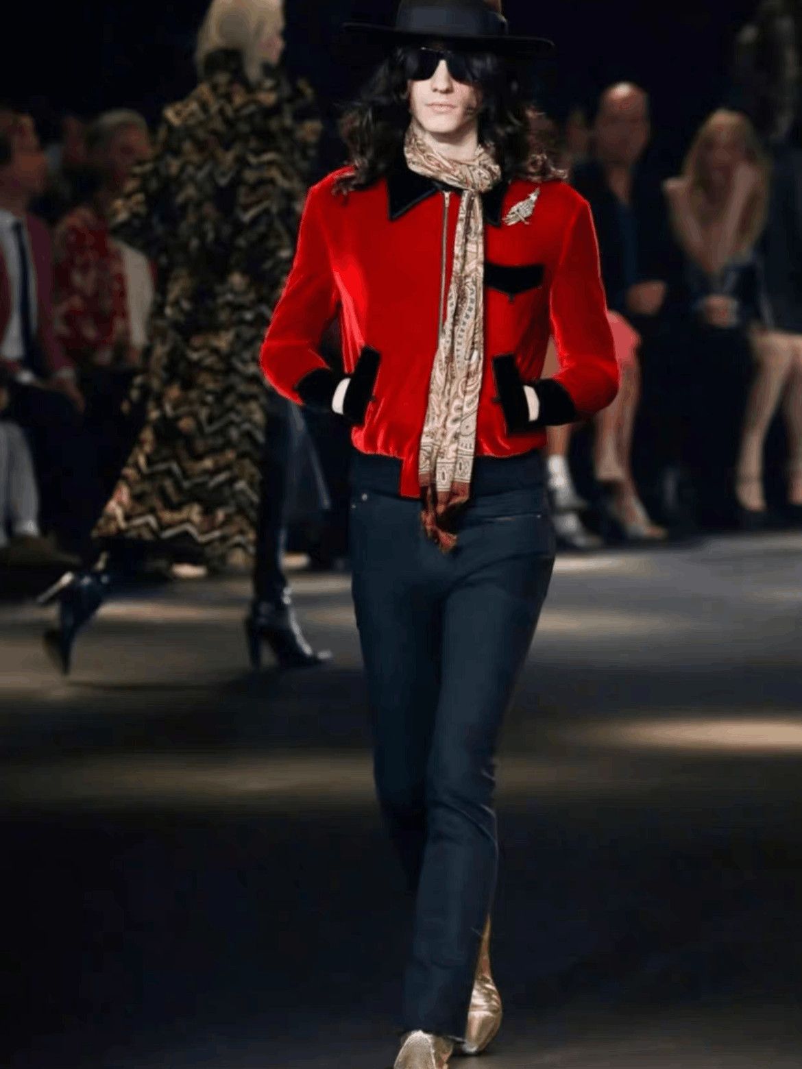 Saint Laurent Paris Sz 48 Saint Laurent Paris 16AW Velvet Coach Jacket Size US M / EU 48-50 / 2 - 8 Thumbnail