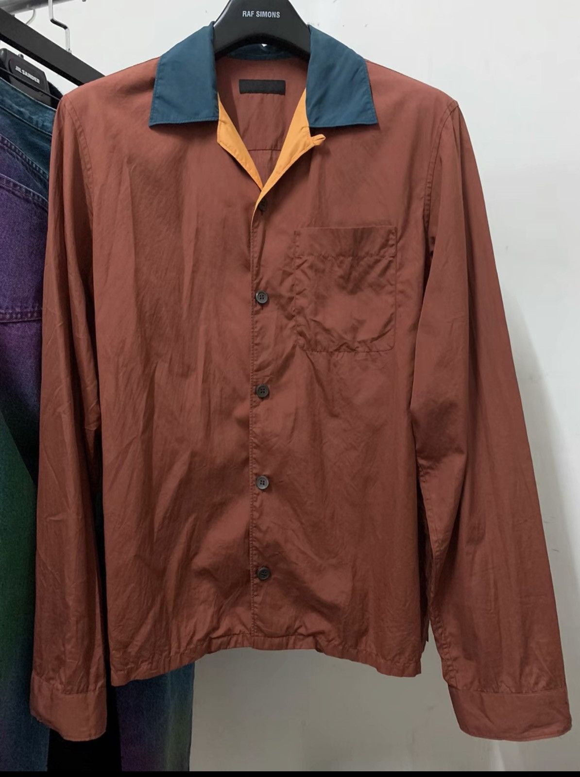 Prada [PRADA] Contrast Trim Straight Hem Shirt Size US L / EU 52-54 / 3 - 1 Thumbnail