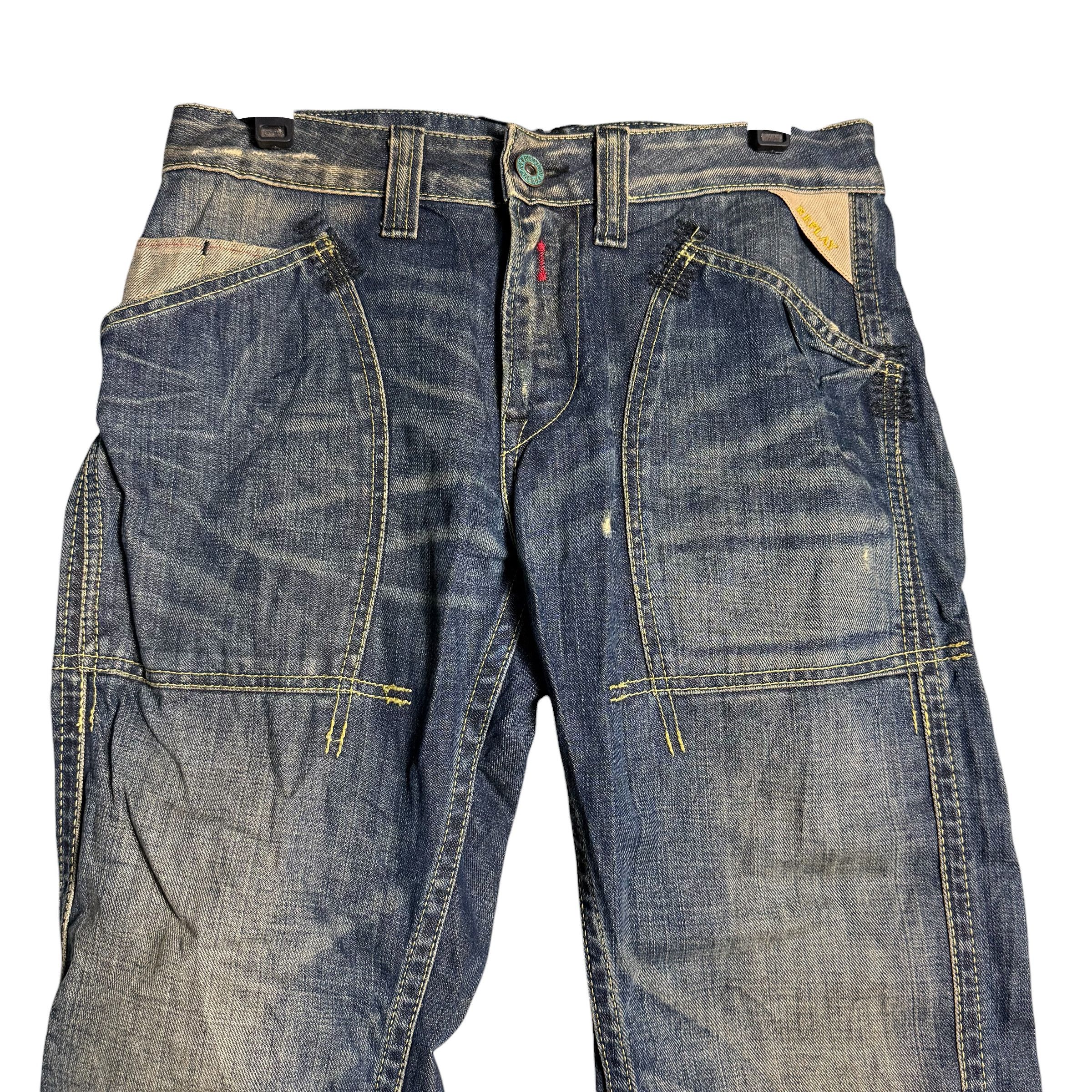Replay 🔥RARE🔥Vintage Replay Distress Denim Jeans Made in Rumania Size US 32 / EU 48 - 2 Thumbnail
