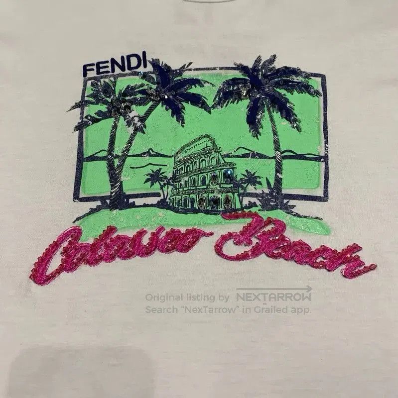Fendi Fendi Summer Beach Graphic Cotton T-Shirt . Size S / US 4 / IT 40 - 8 Thumbnail