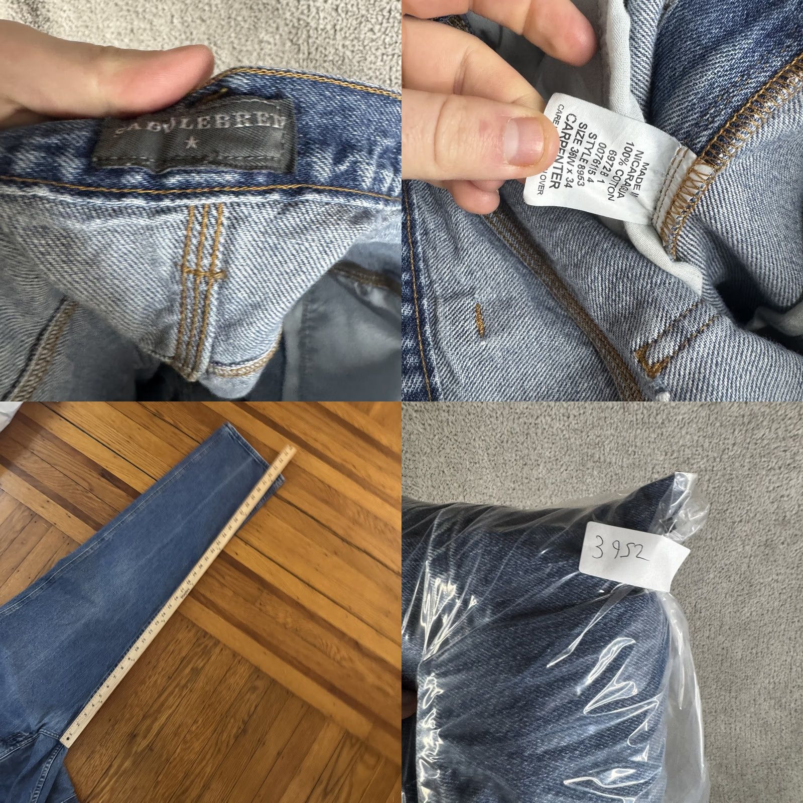 Vintage Cabela's Carpenter Jeans Mens 36x34 Blue Straight Relaxed Denim Workwear 9533 Size US 36 / EU 52 - 9 Thumbnail