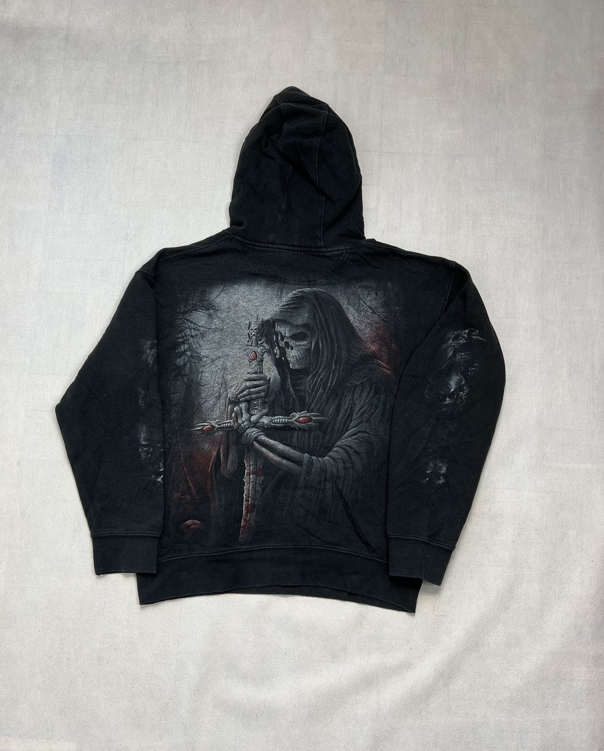 Japanese Brand × Vintage Hoodie Opium Skull Cross Demon Vintage Rare Size US L / EU 52-54 / 3 - 3 Thumbnail