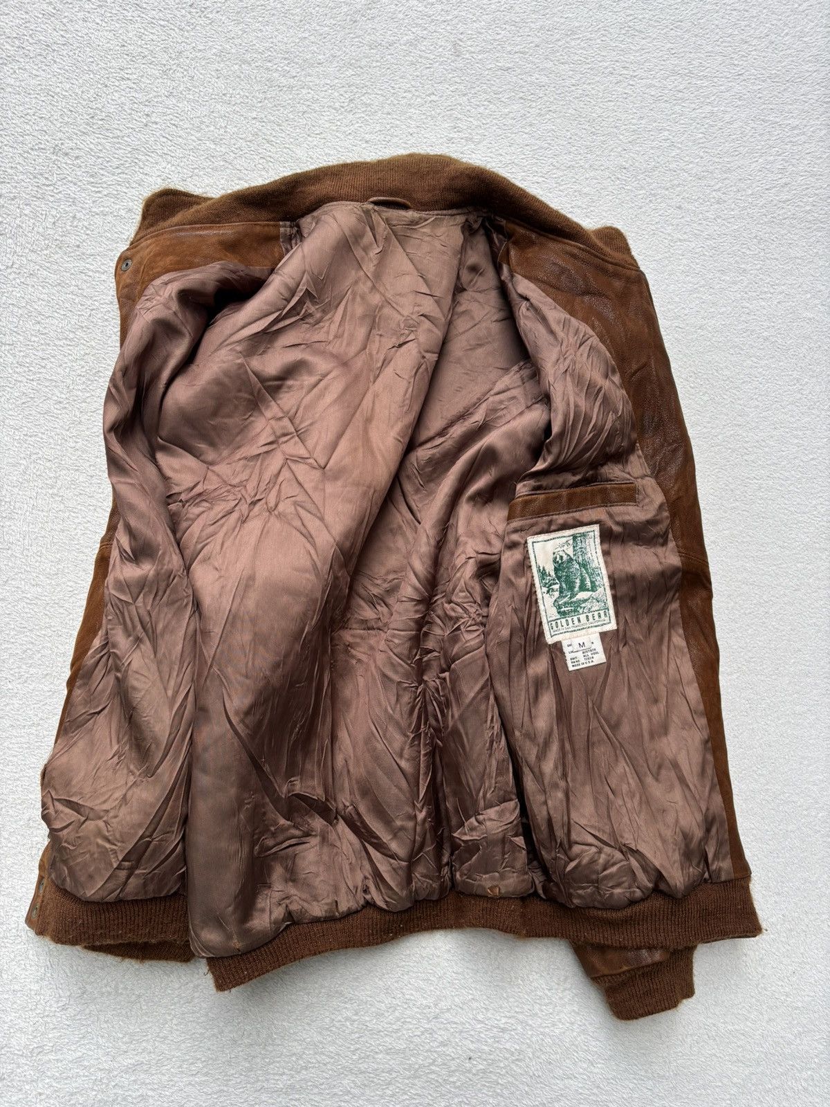 Golden Bear 1980s Golden Bear Cognac Bomber Leather Jacket Size US XL / EU 56 / 4 - 17 Thumbnail