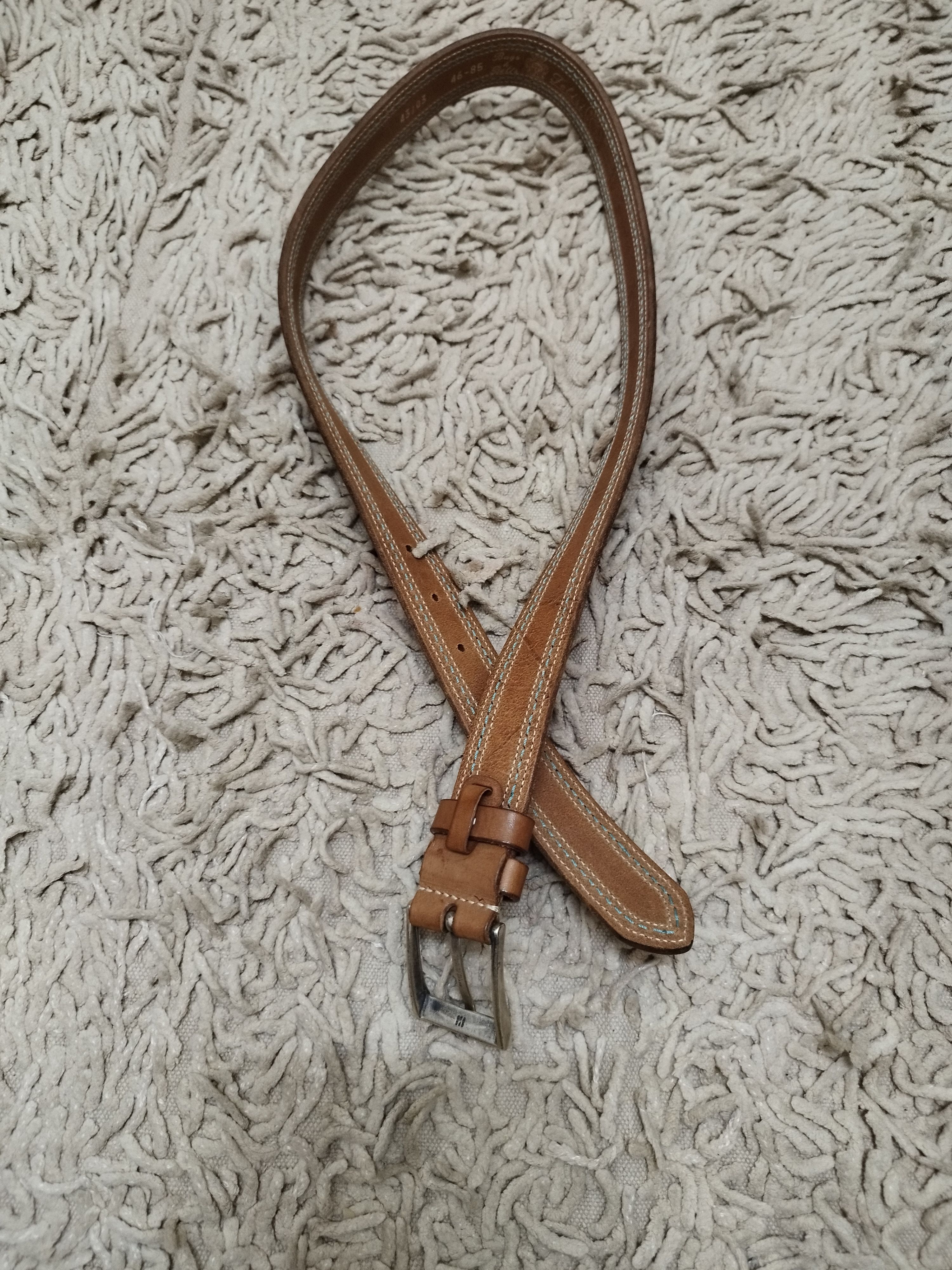 Felisi Felisi Solid Brass Genuine Leather Belt Size ONE SIZE - 6 Thumbnail